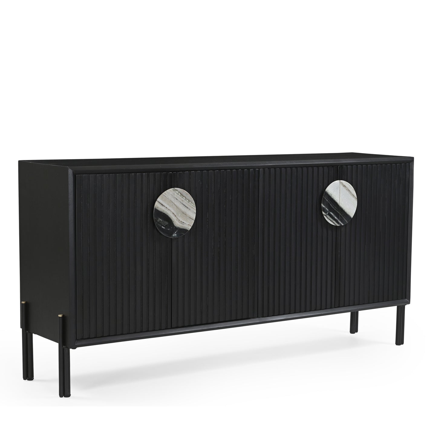 Madison Solid Mango Wood Sideboard Black