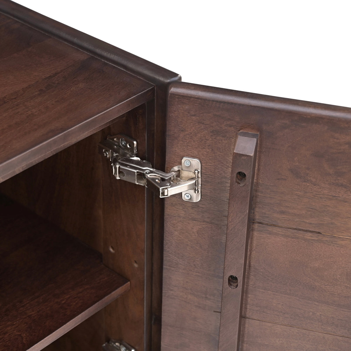 Sofia Solid Mango Wood Small 2 Door Sideboard in Walnut (85cm)