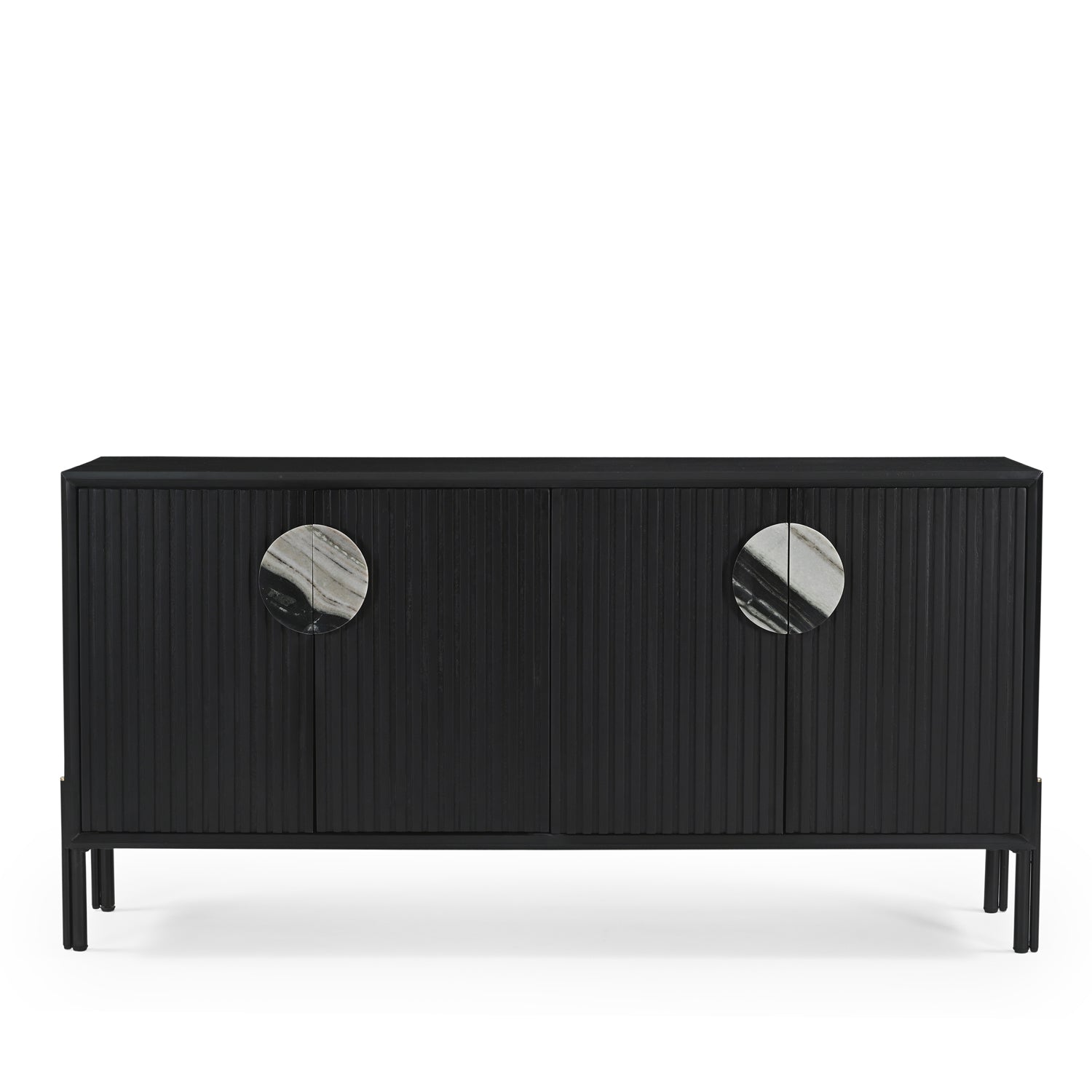 Madison Solid Mango Wood Sideboard Black