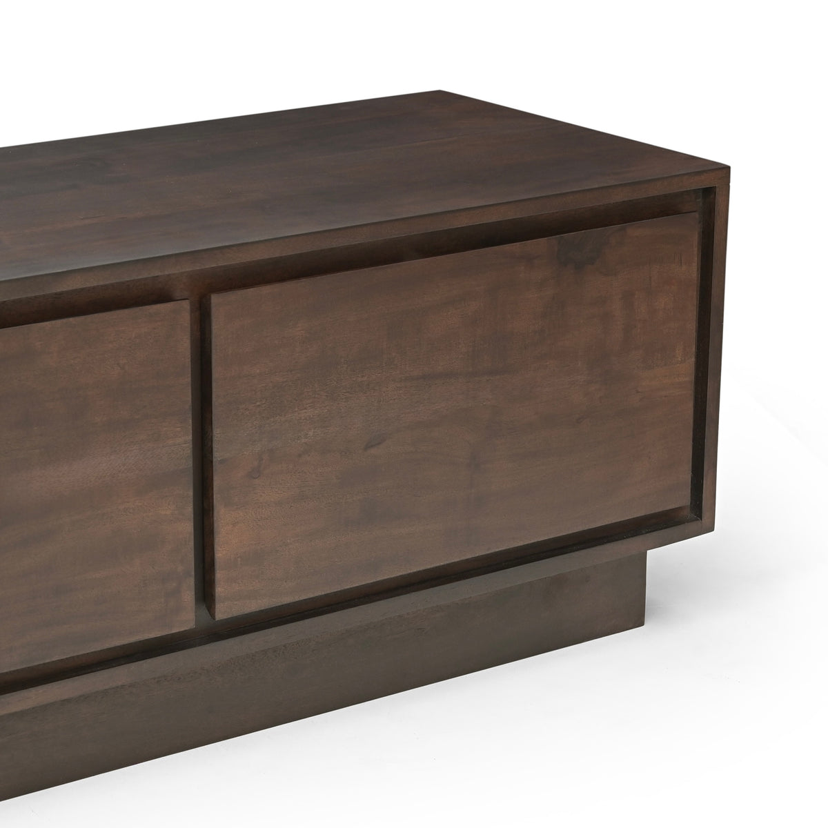Kawa Solid Acacia Wood 4 Door TV Unit Dark Brown (200cm)