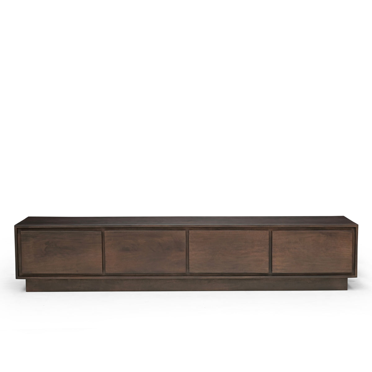 Kawa Solid Acacia Wood 4 Door TV Unit Dark Brown (200cm)
