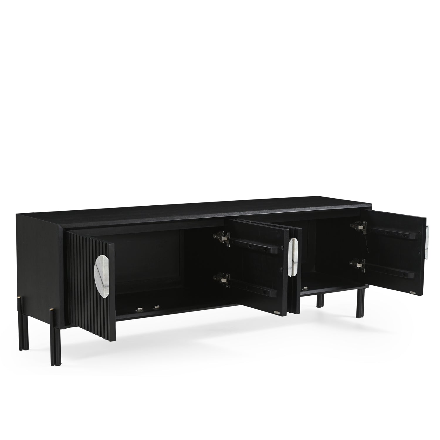 Madison Solid Mango Wood TV Unit Black