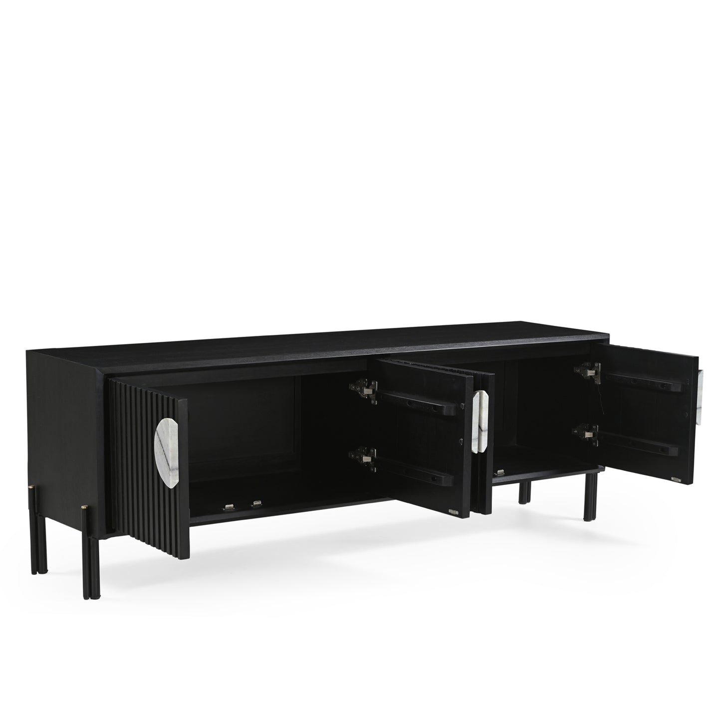 Madison Solid Mango Wood TV Unit Black