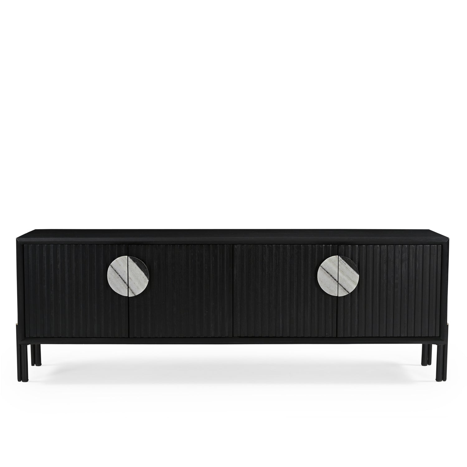 Madison Solid Mango Wood TV Unit Black