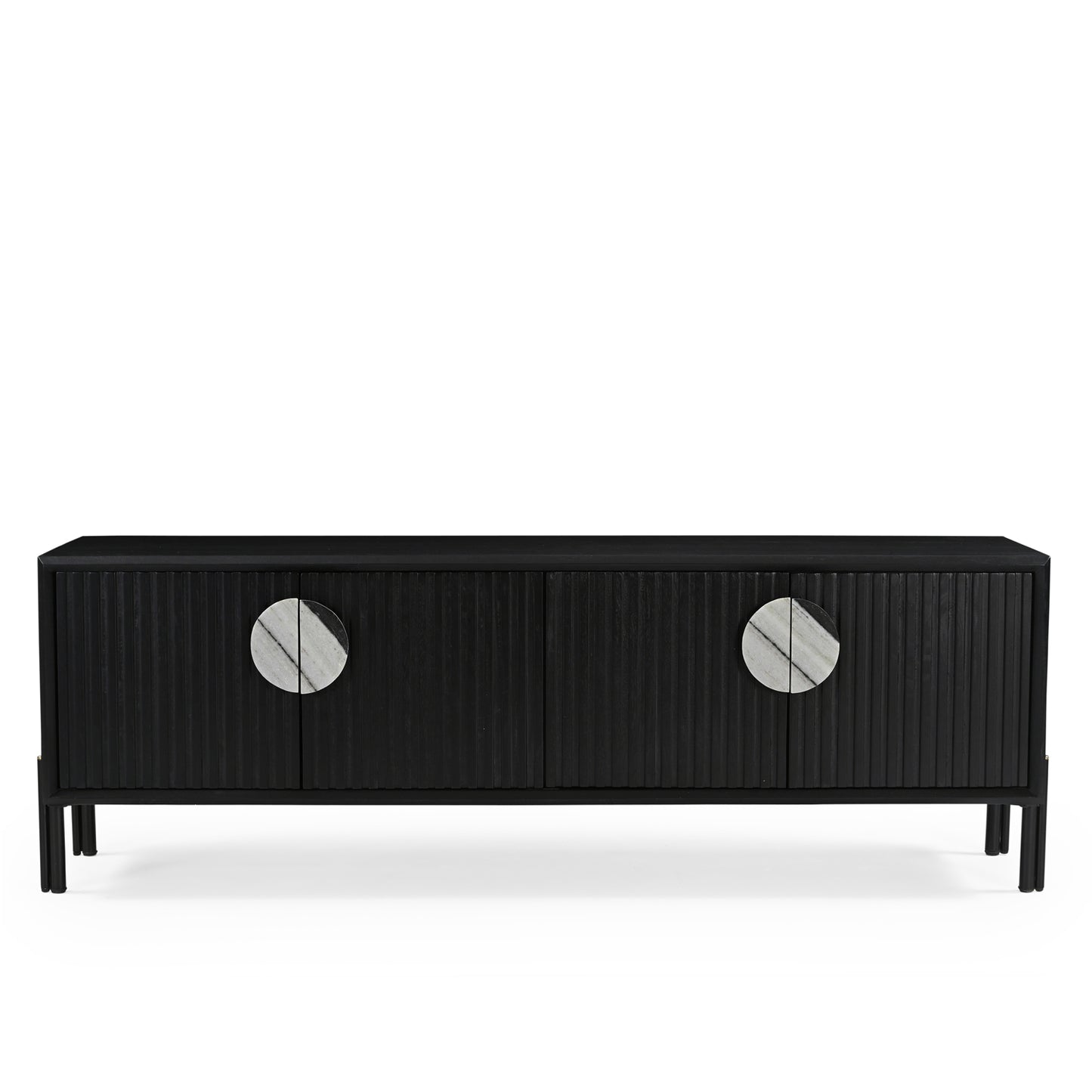 Madison Solid Mango Wood TV Unit Black