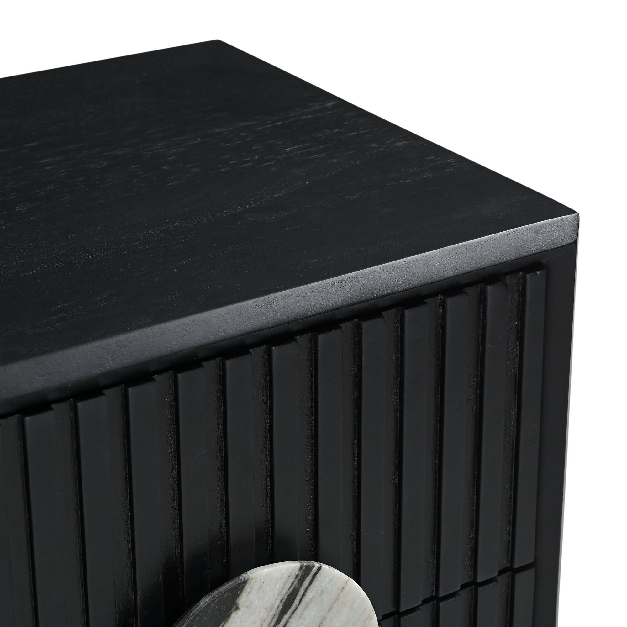 Madison Solid Mango Wood Bedside Table in Black