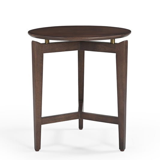Yuji Solid Mango Wood Side Table Walnut