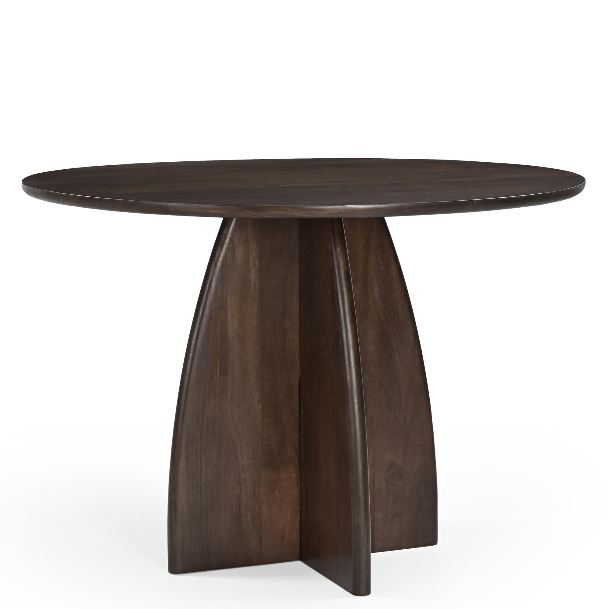Sora Round Solid Mango Wood Dining Table Walnut (2 Sizes)