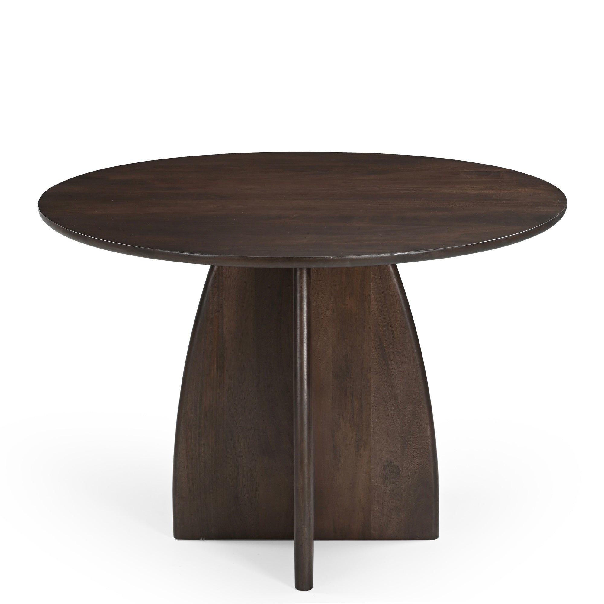 Sora Round Solid Mango Wood Dining Table Walnut (2 Sizes)