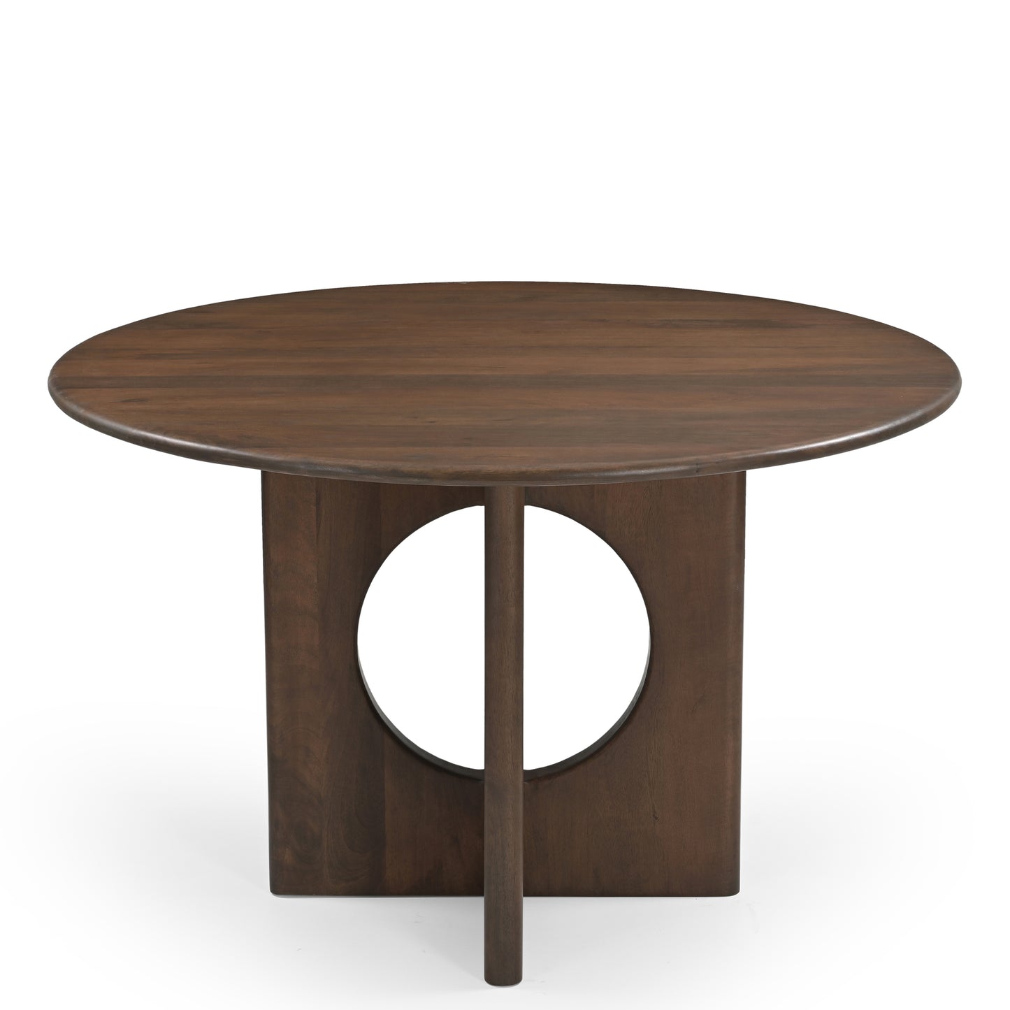 Chicago Round Solid Mango Wood Dining Table Brown