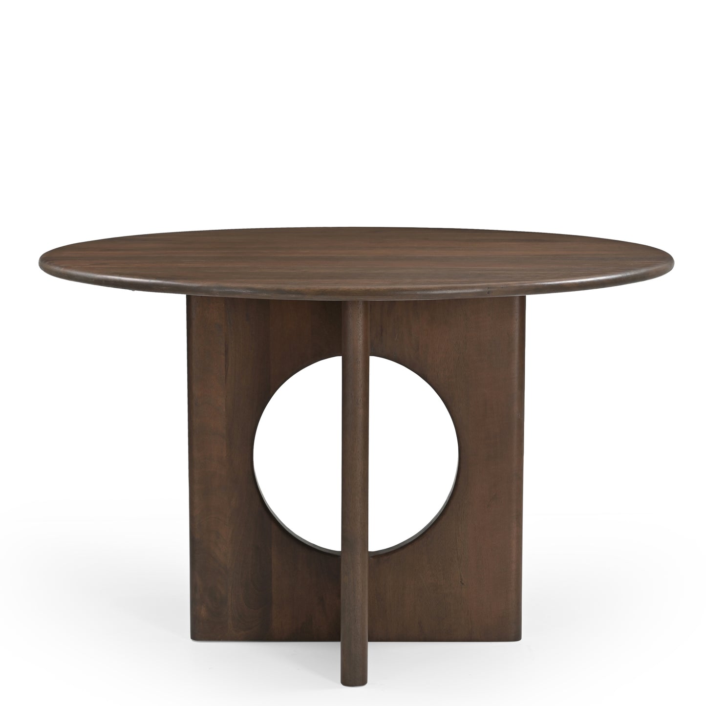 Chicago Round Solid Mango Wood Dining Table Brown