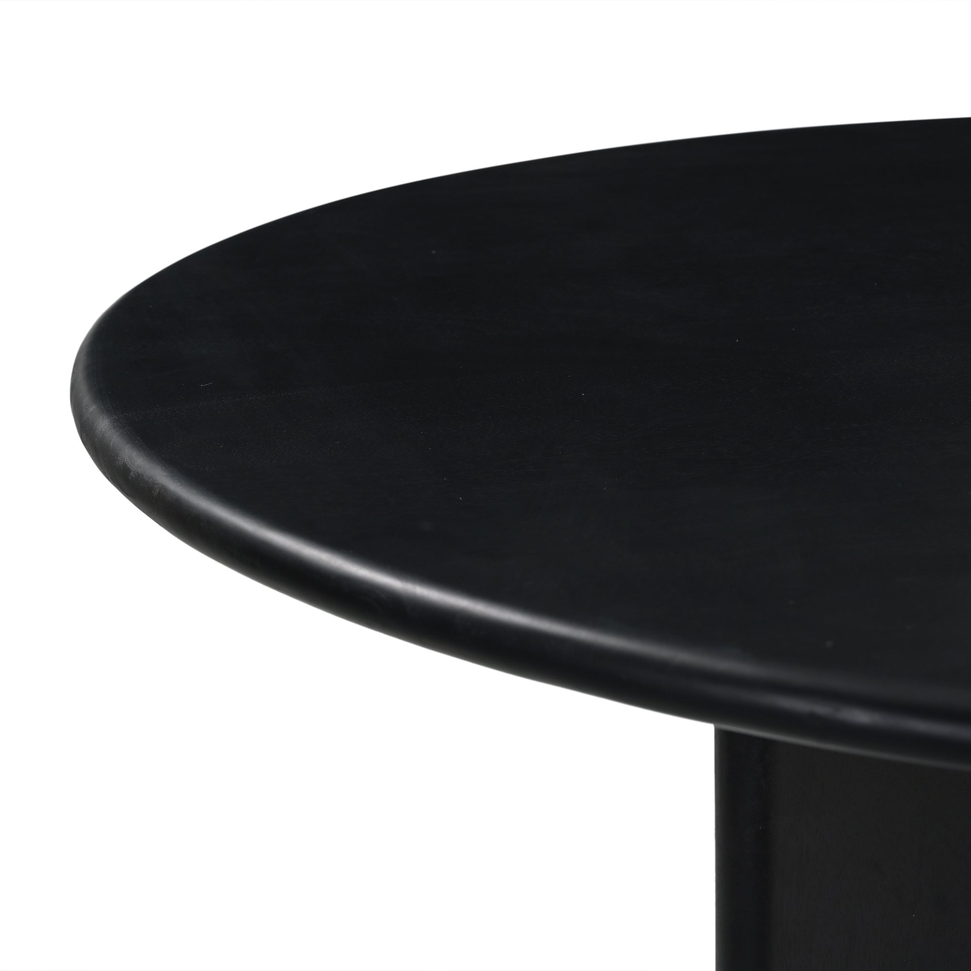 Chicago Round Solid Mango Wood Dining Table Black