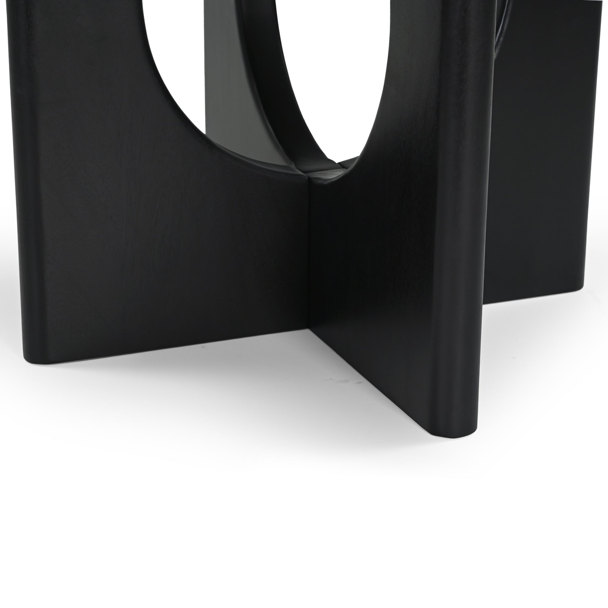 Chicago Round Solid Mango Wood Dining Table Black