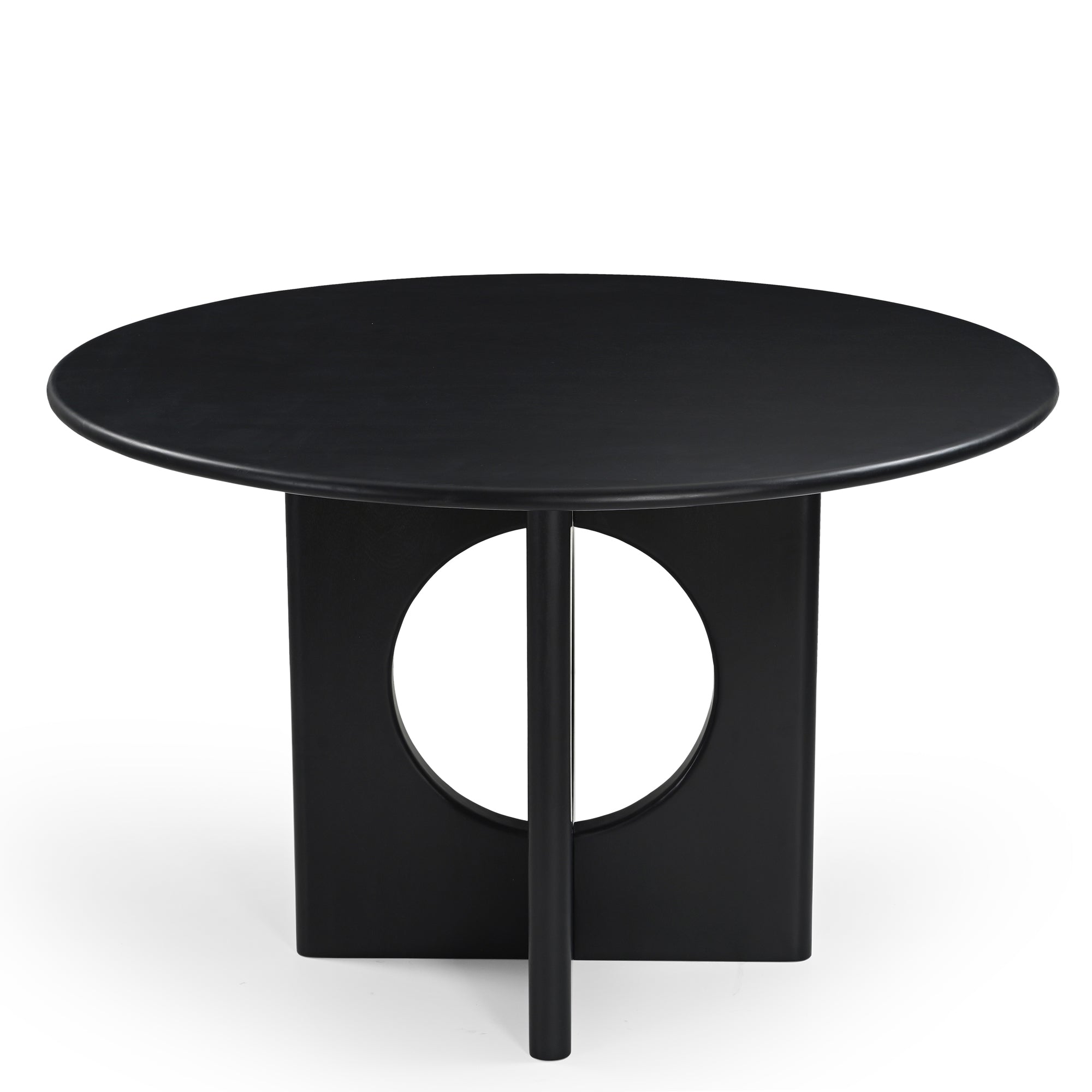Chicago Round Solid Mango Wood Dining Table Black