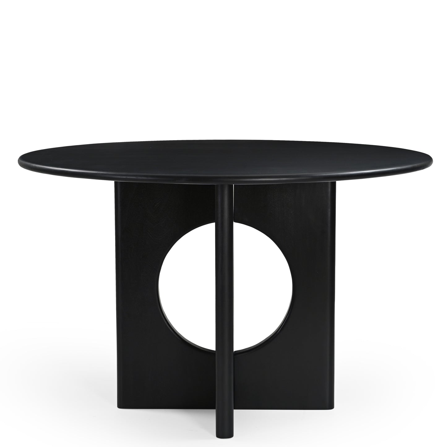 Chicago Round Solid Mango Wood Dining Table Black