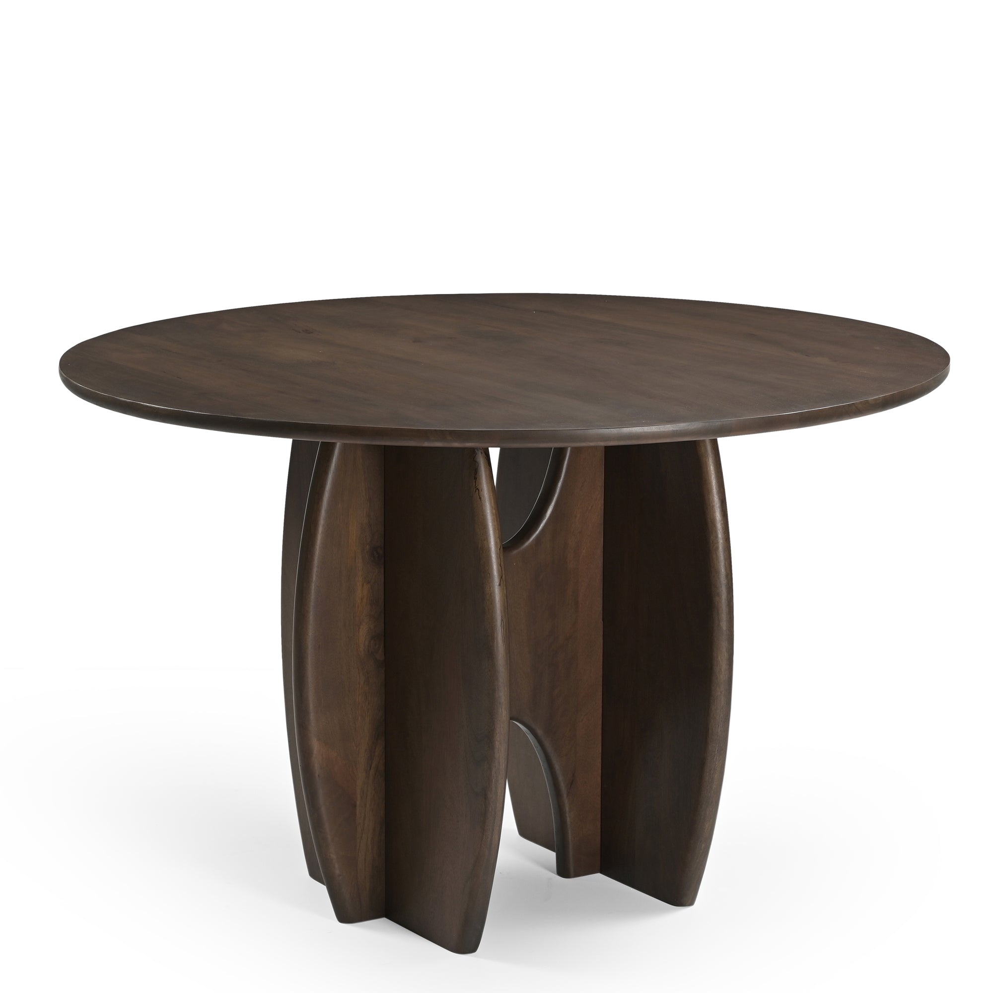 Rina Round Solid Mango Wood Dining Table Brown