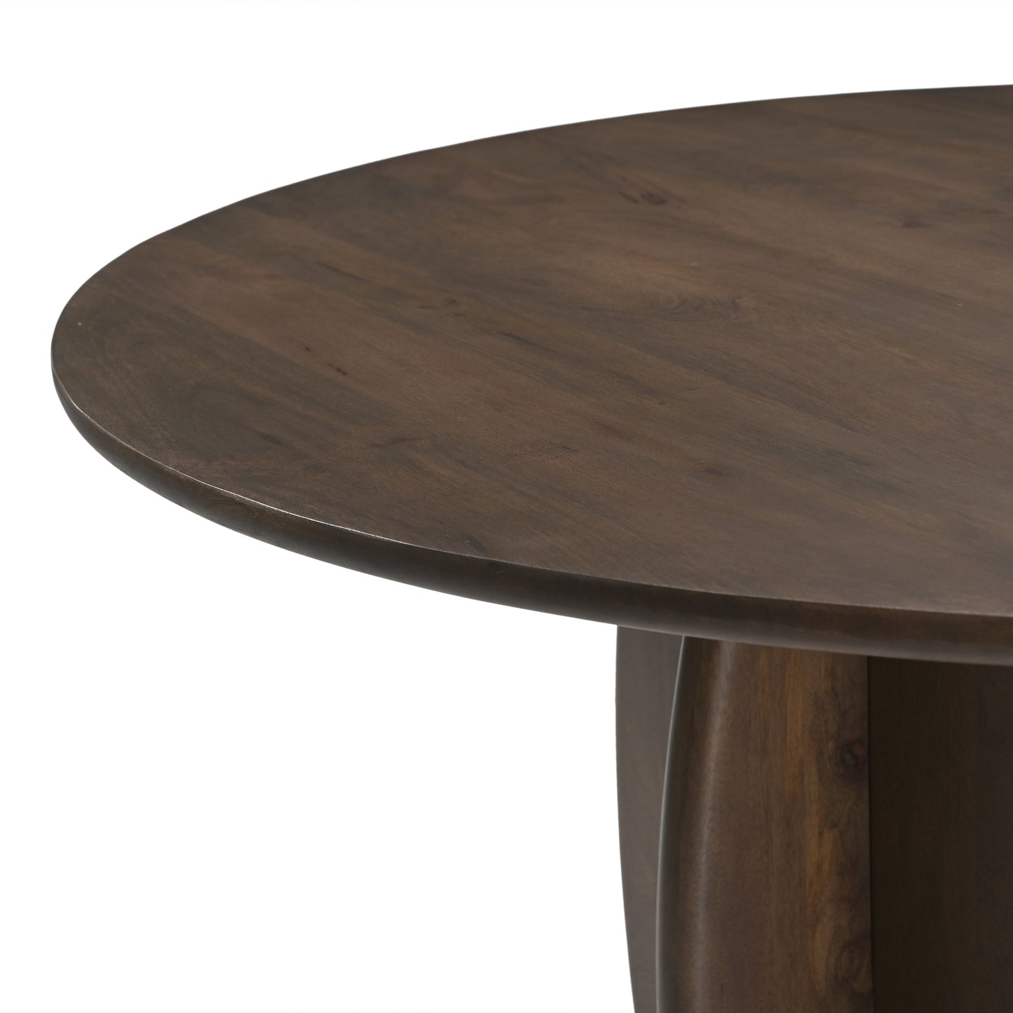 Rina Round Solid Mango Wood Dining Table Brown