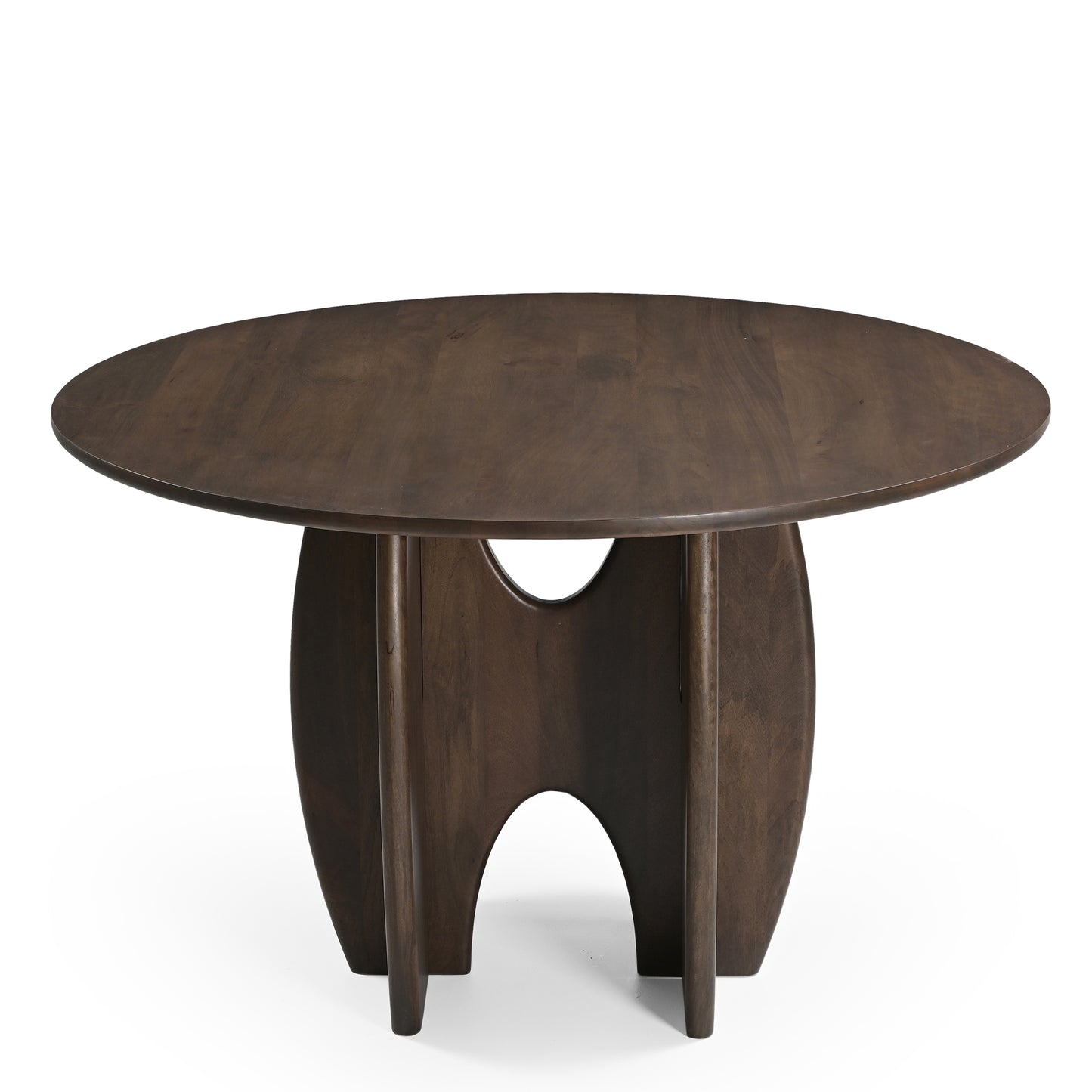 Rina Round Solid Mango Wood Dining Table Brown