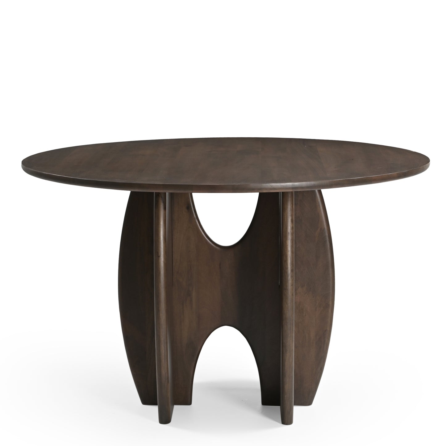 Rina Round Solid Mango Wood Dining Table Brown