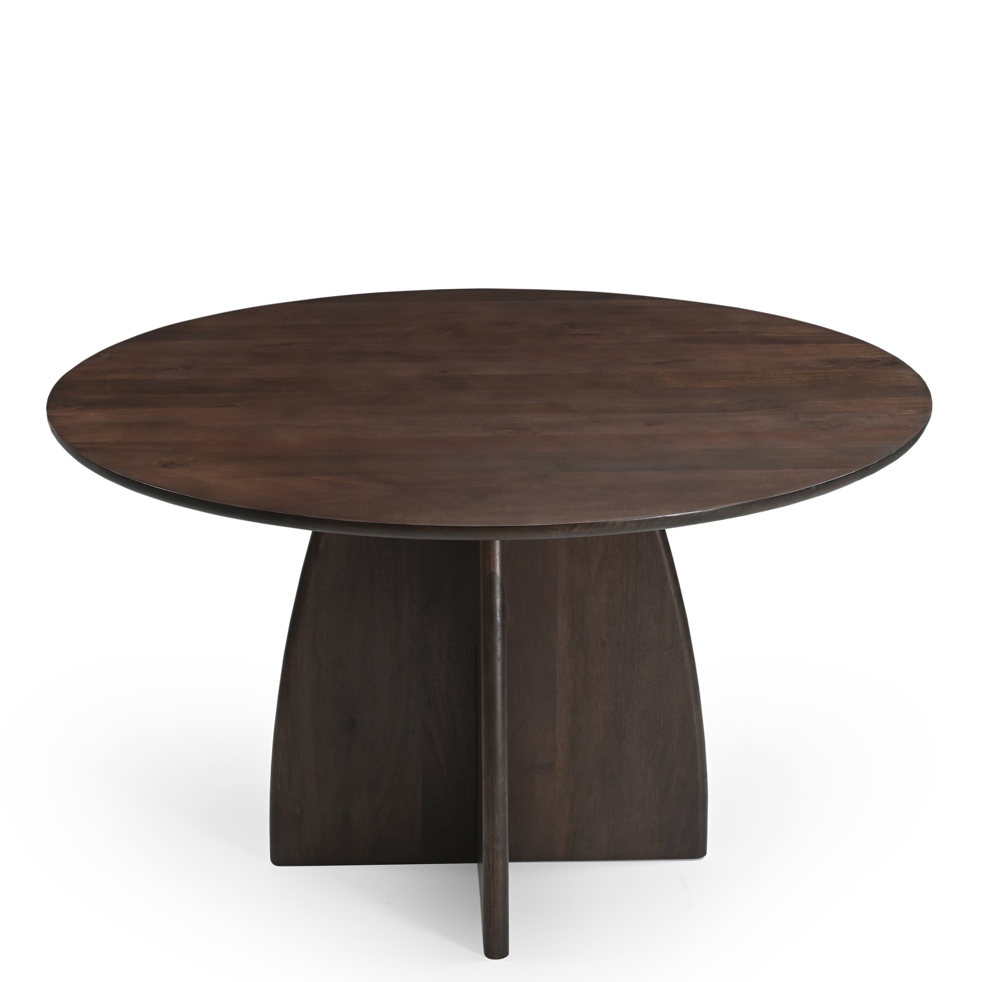 Sora Round Solid Mango Wood Dining Table Walnut (2 Sizes)