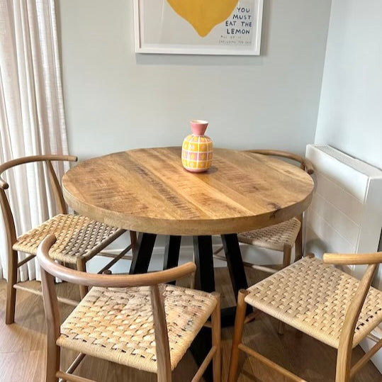 Ida Solid Mango Wood Industrial Dining Table (4 Sizes)