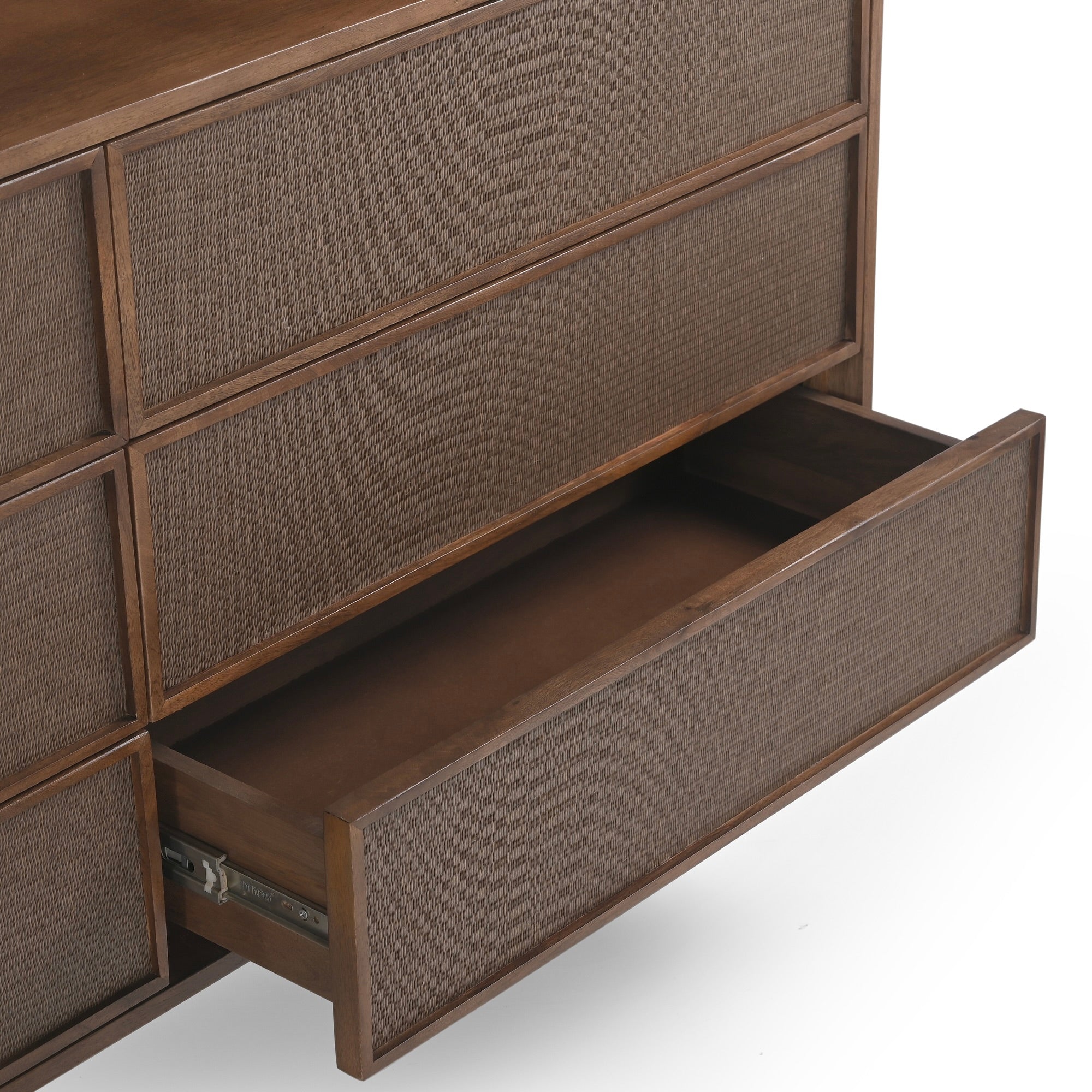 Kumiko Solid Mango Wood and Tatami Large Chest in Brown