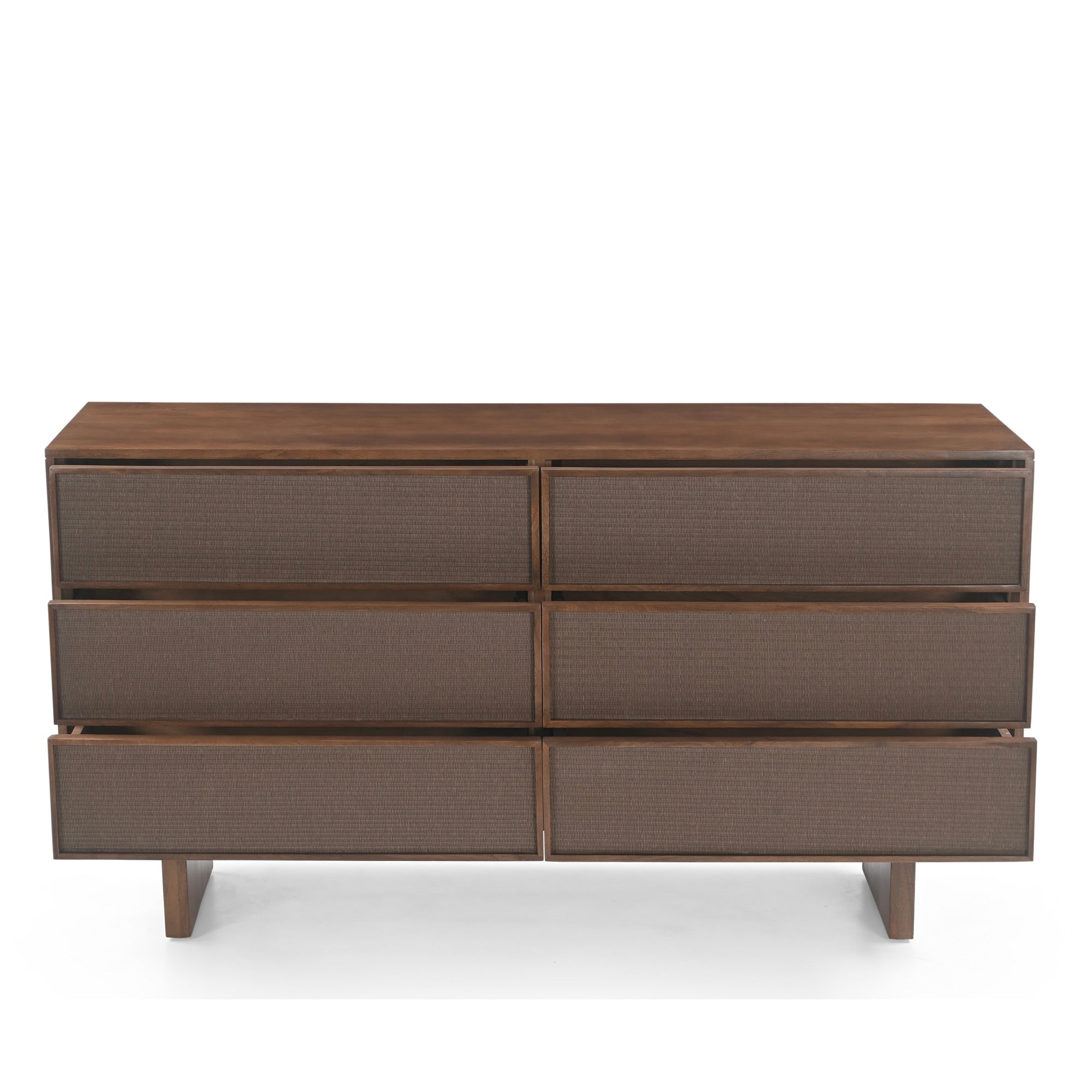 Kumiko Solid Mango Wood and Tatami Large Chest in Brown