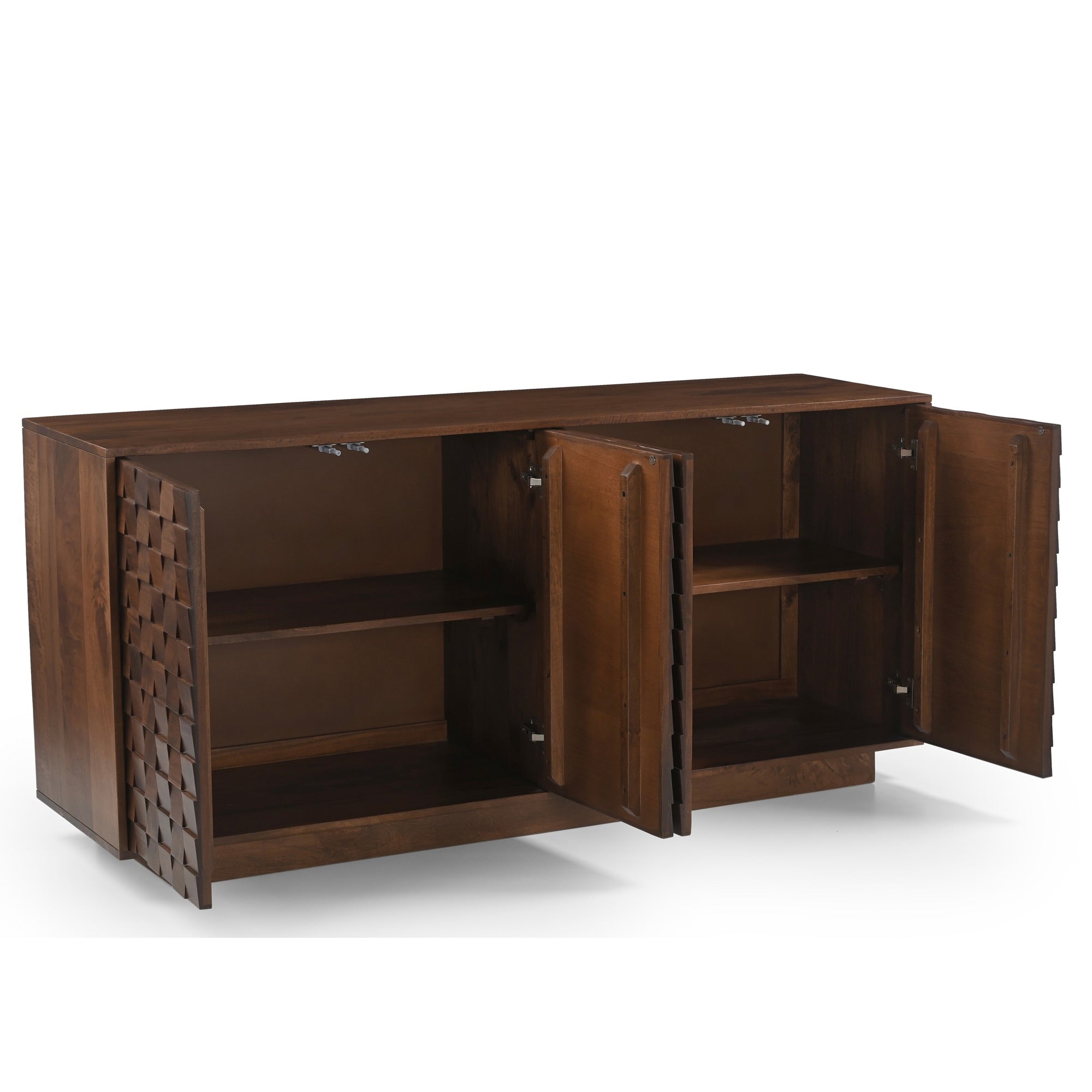 Mokko Solid Mango Wood Large Sideboard Dark Brown