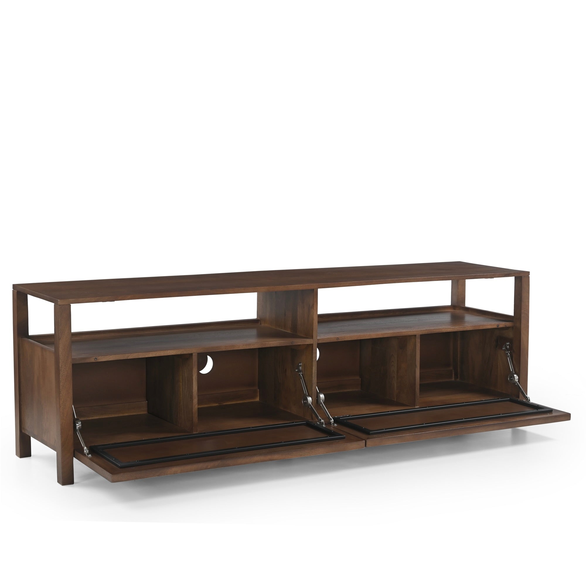 Kumiko Solid Mango Wood and Tatami TV Stand in Brown (2 Sizes)