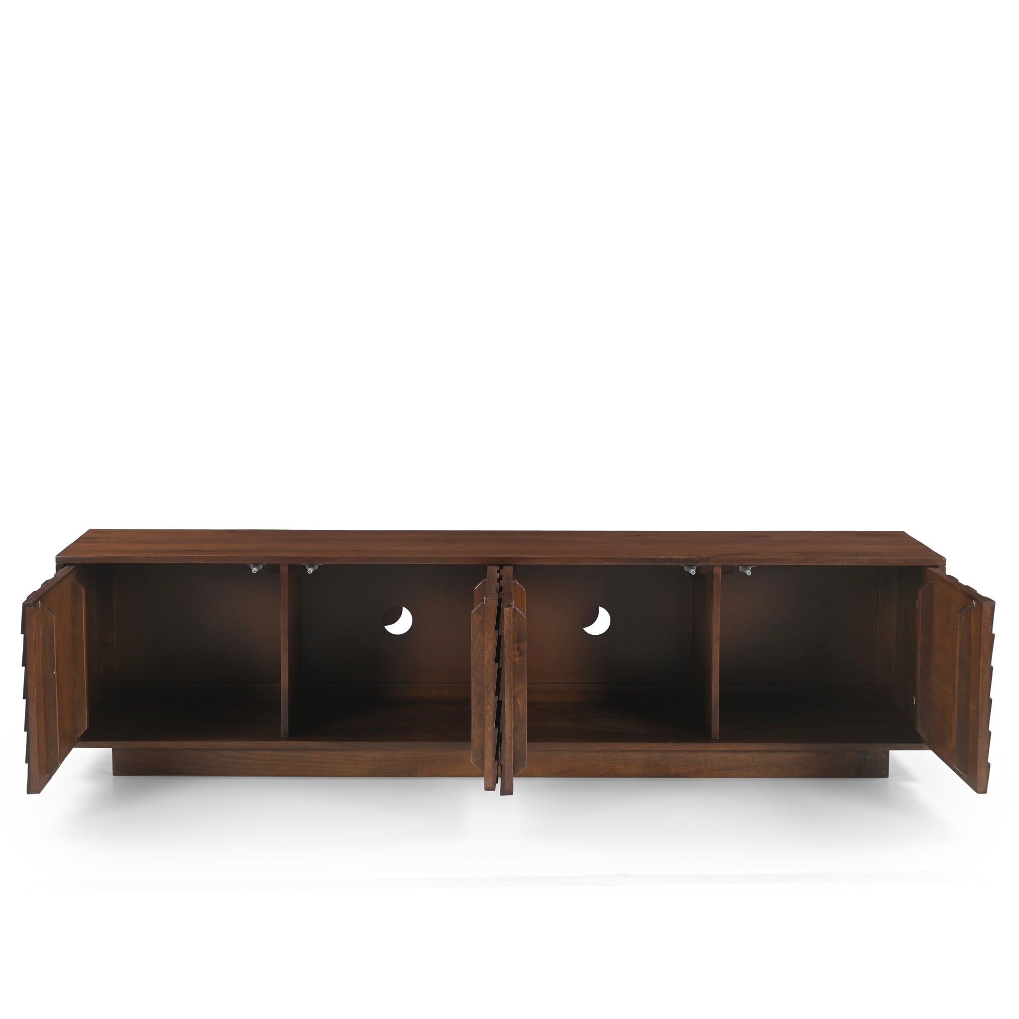 Mokko Solid Mango Wood TV Stand in Dark Brown (2 Sizes)
