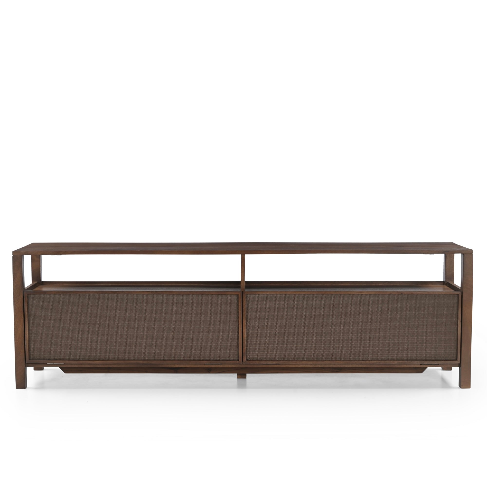 Kumiko Solid Mango Wood and Tatami TV Stand in Brown (2 Sizes)