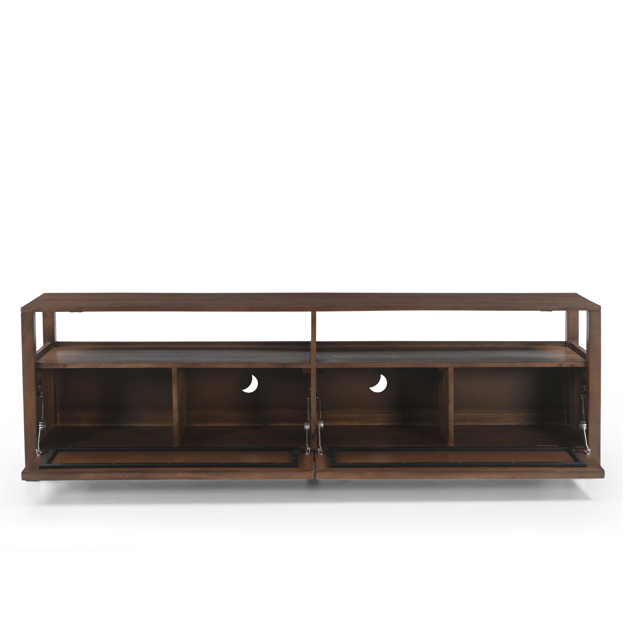 Kumiko Solid Mango Wood and Tatami TV Stand in Brown (2 Sizes)