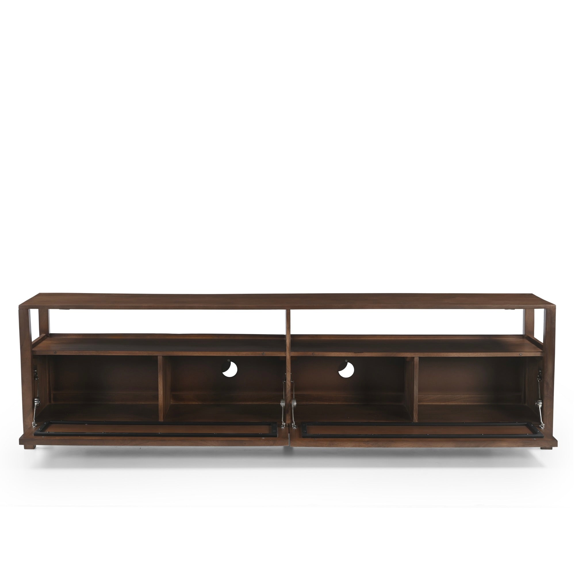 Kumiko Solid Mango Wood and Tatami TV Stand in Brown (2 Sizes)