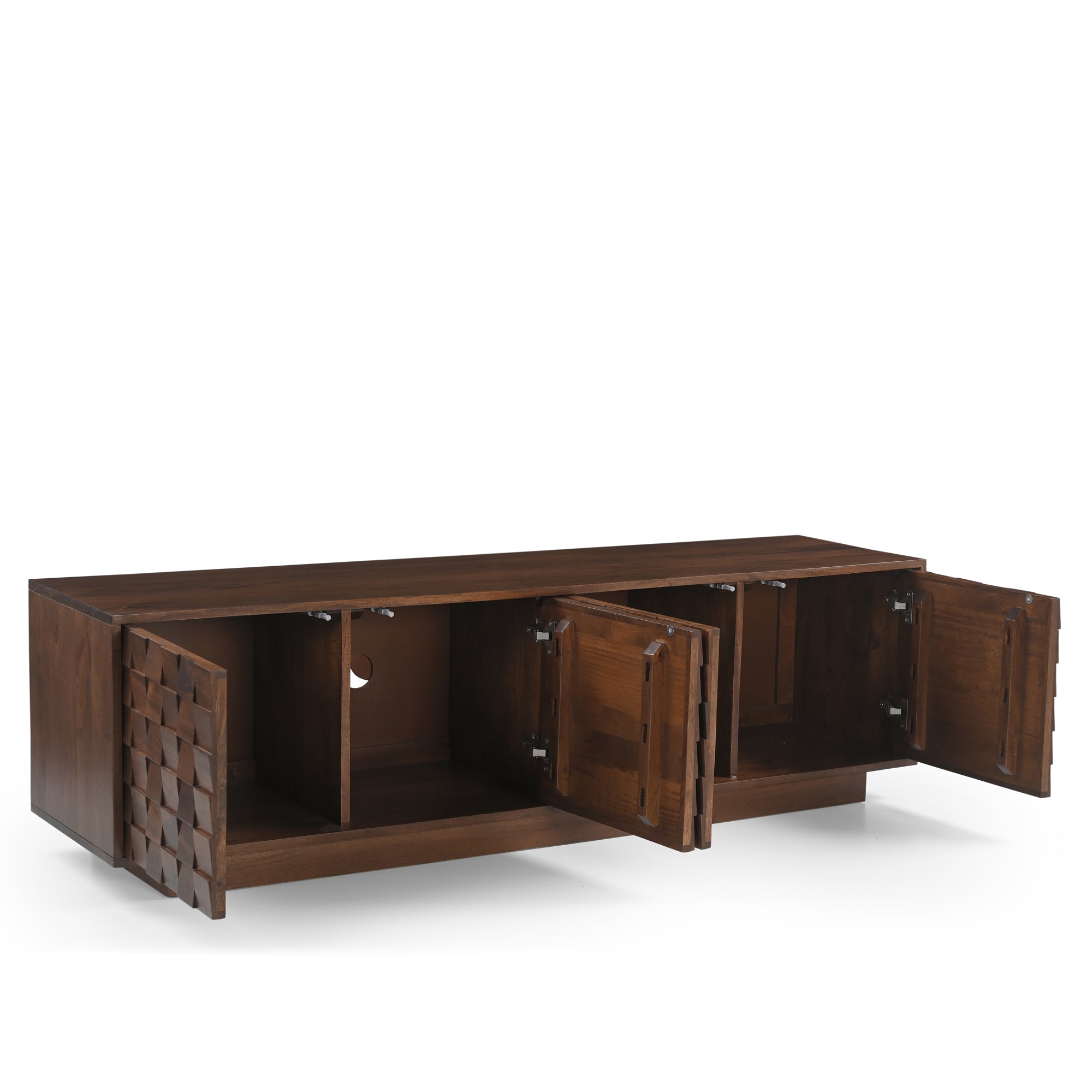 Mokko Solid Mango Wood TV Stand in Dark Brown (2 Sizes)