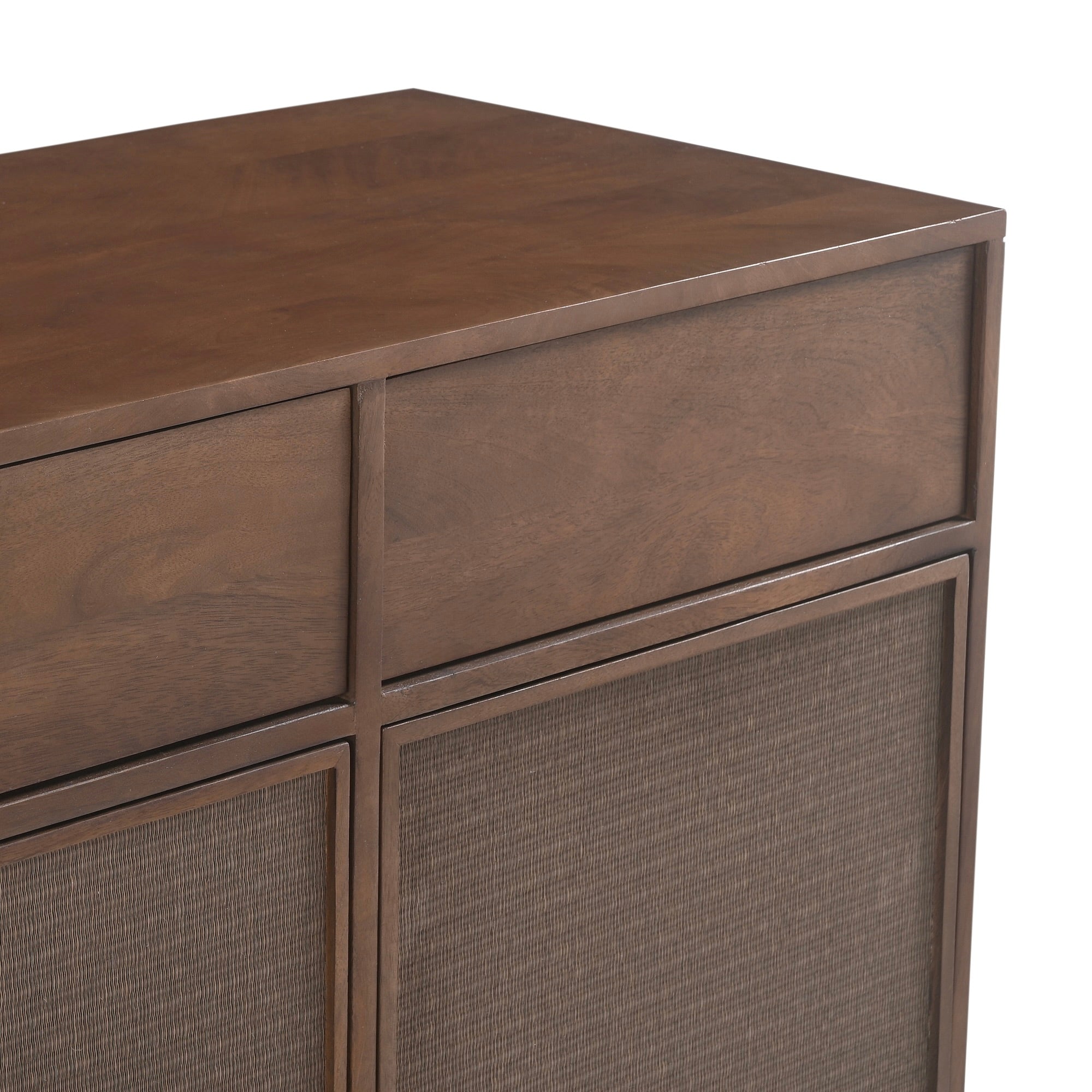 Kumiko Solid Mango Wood and Tatami Large Sideboard in Brown