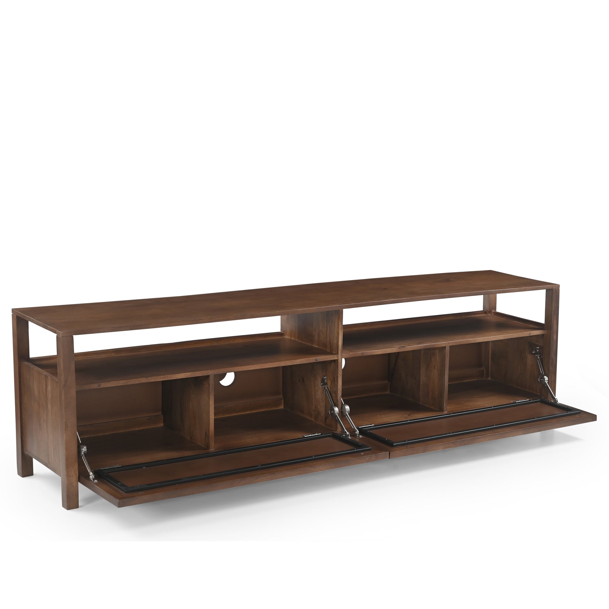 Kumiko Solid Mango Wood and Tatami TV Stand in Brown (2 Sizes)