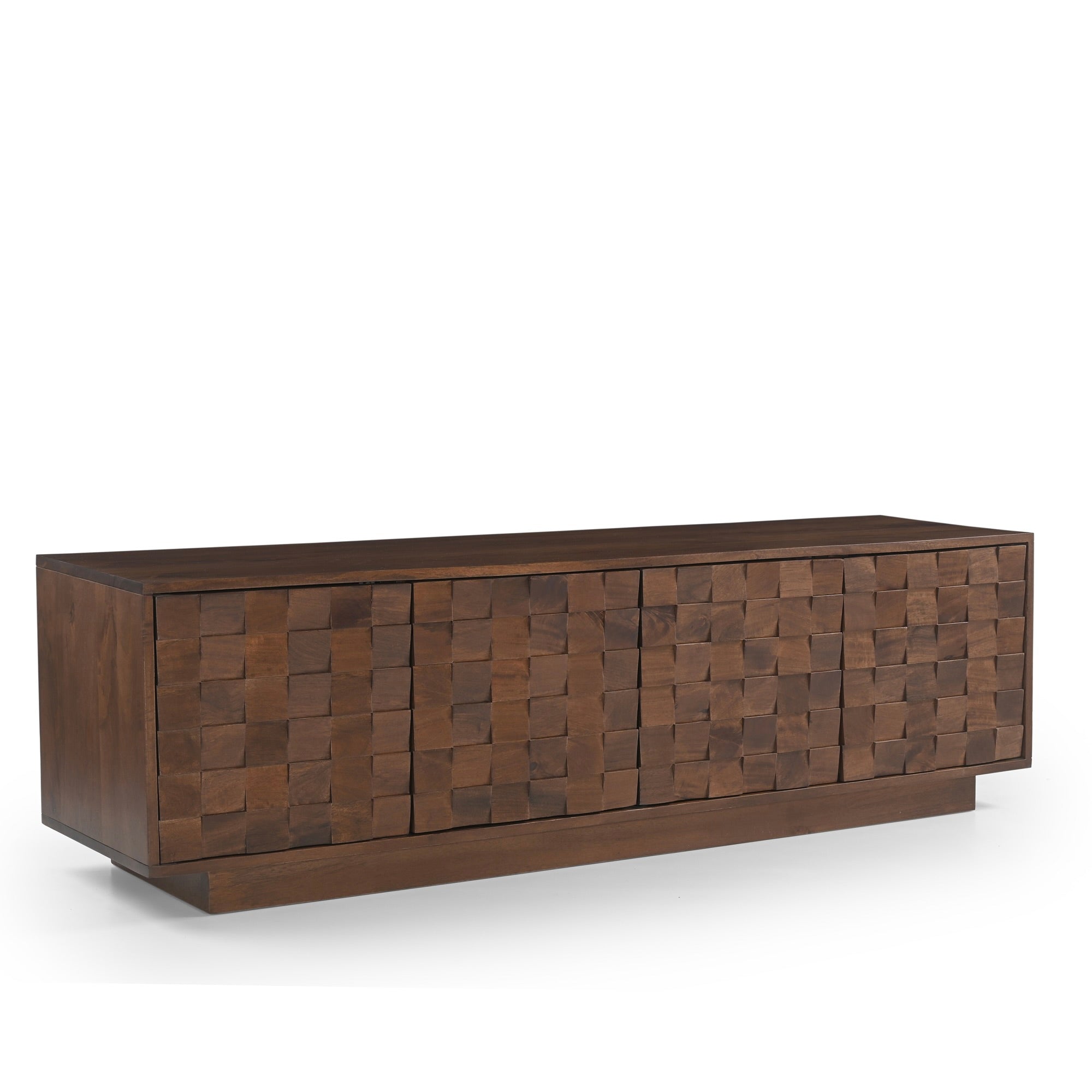 Mokko Solid Mango Wood TV Stand in Dark Brown (2 Sizes)