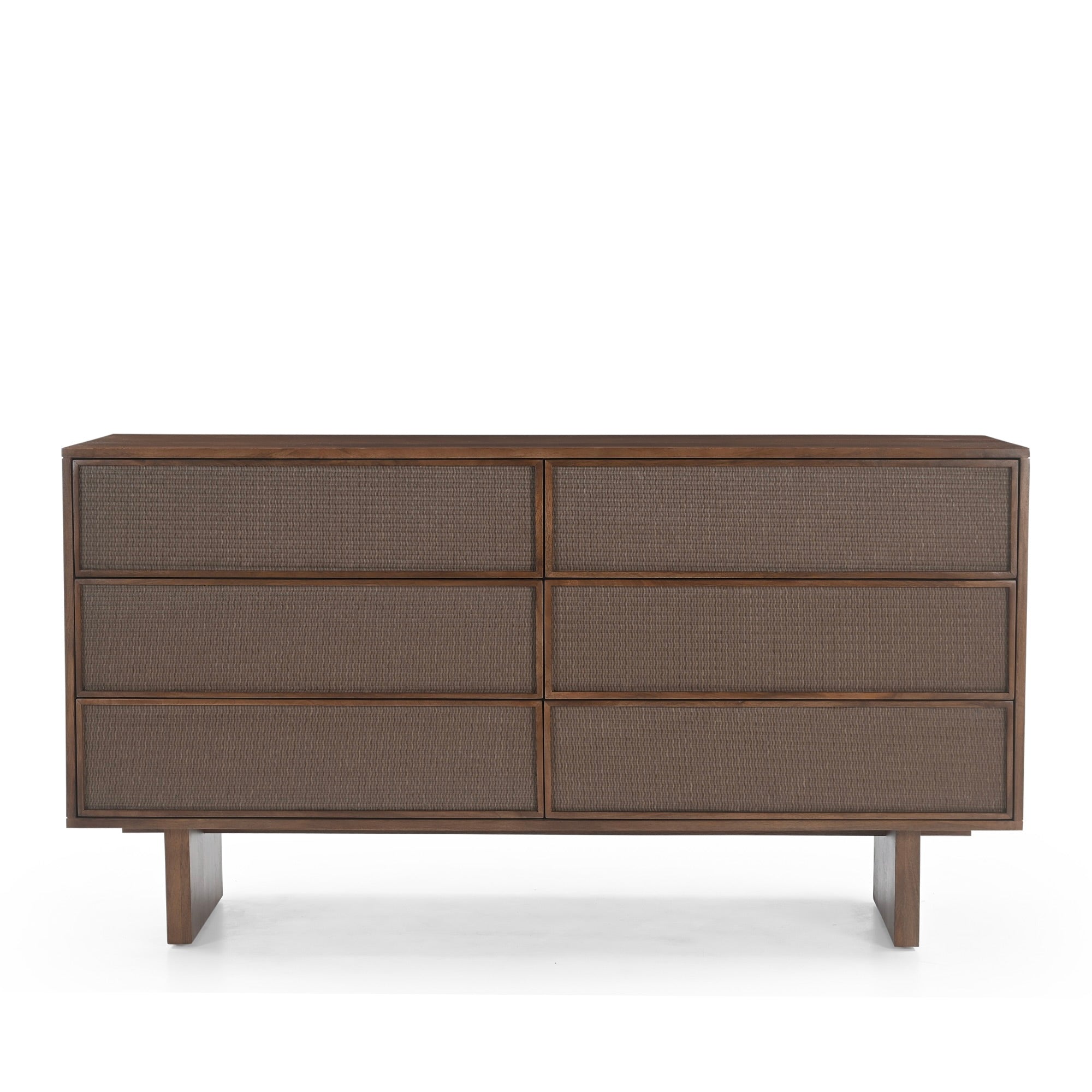 Kumiko Solid Mango Wood and Tatami Large Chest in Brown