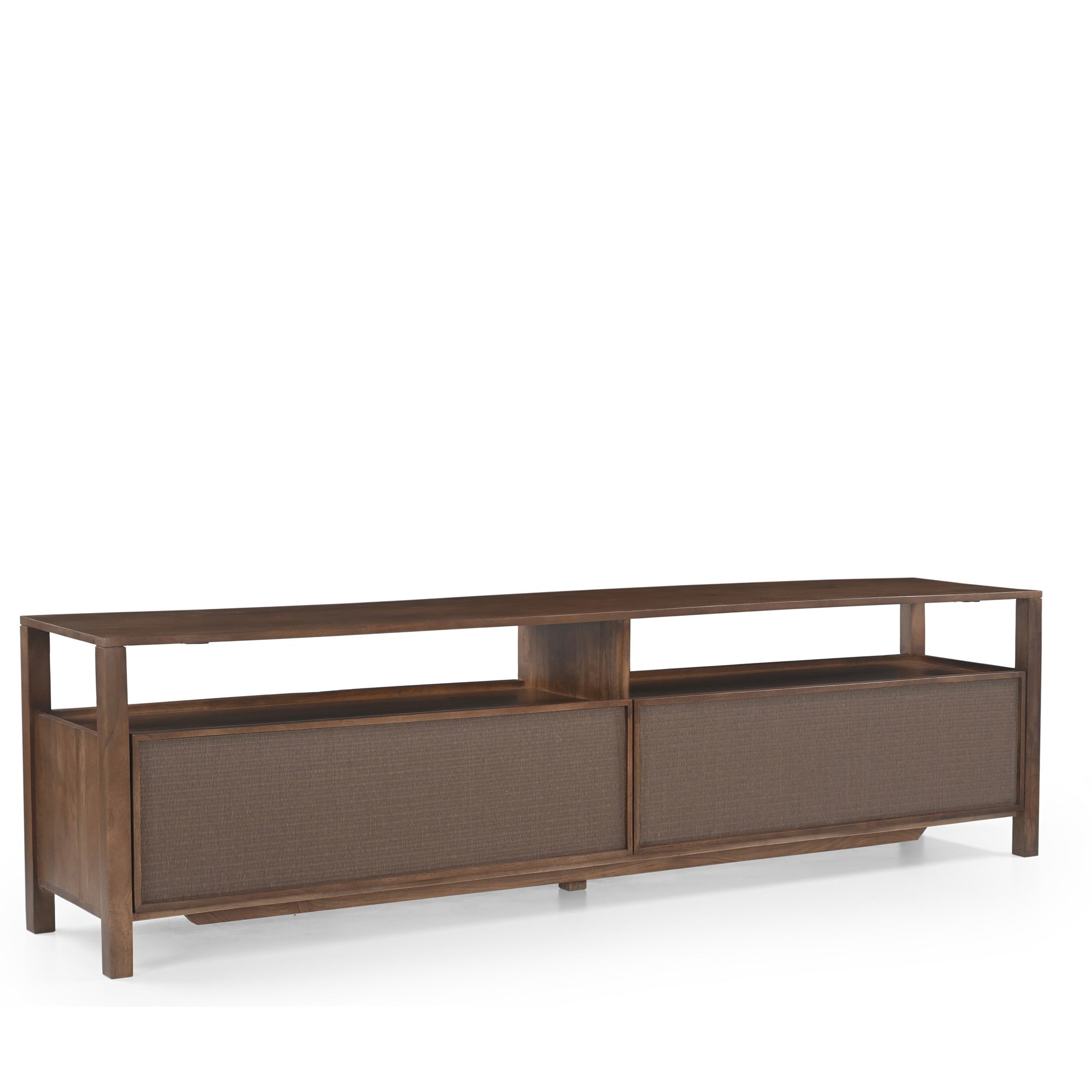 Kumiko Solid Mango Wood and Tatami TV Stand in Brown (2 Sizes)