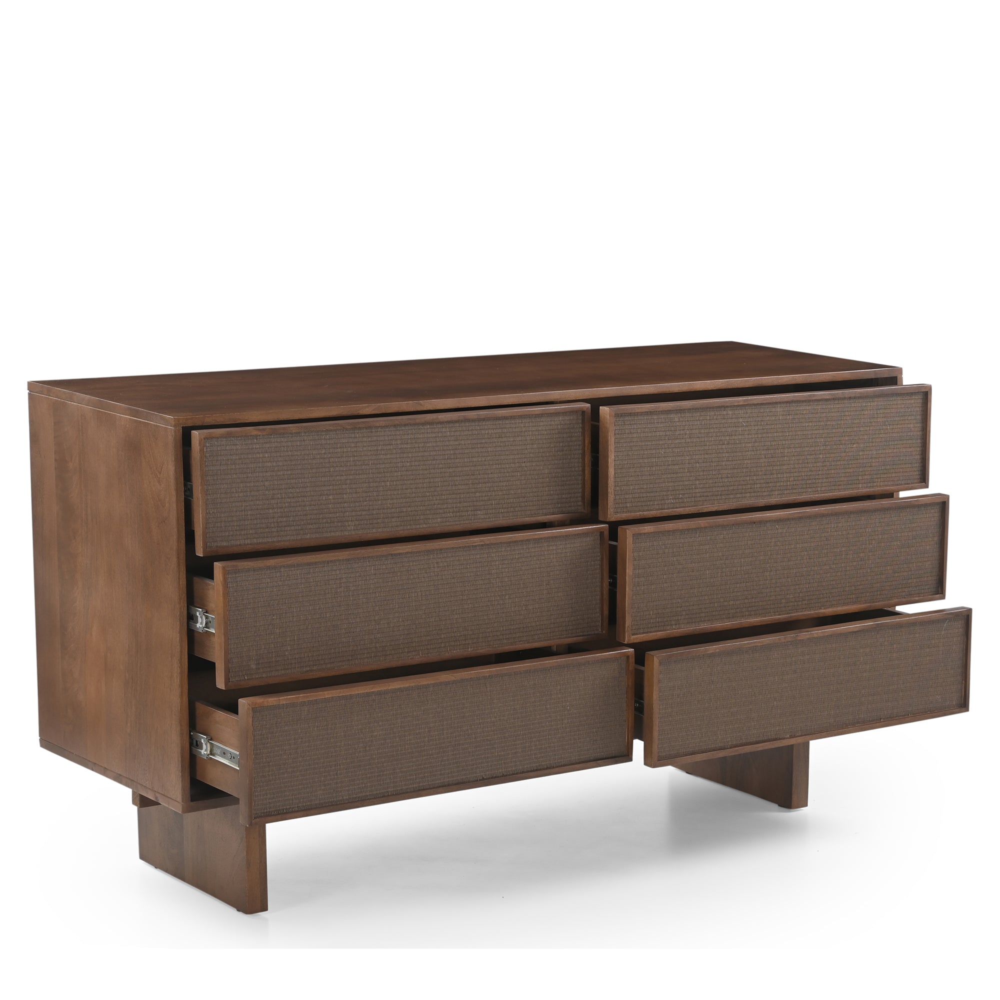 Kumiko Solid Mango Wood and Tatami Large Chest in Brown