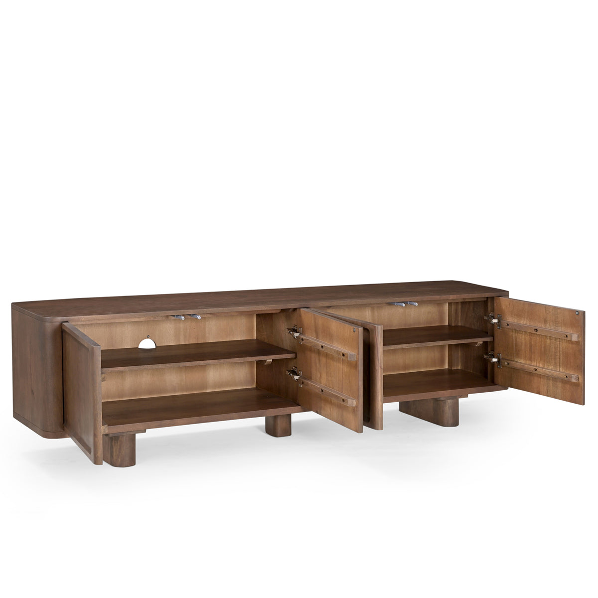 Isabella Solid Mango Wood Large TV Stand in Brown (200cm)