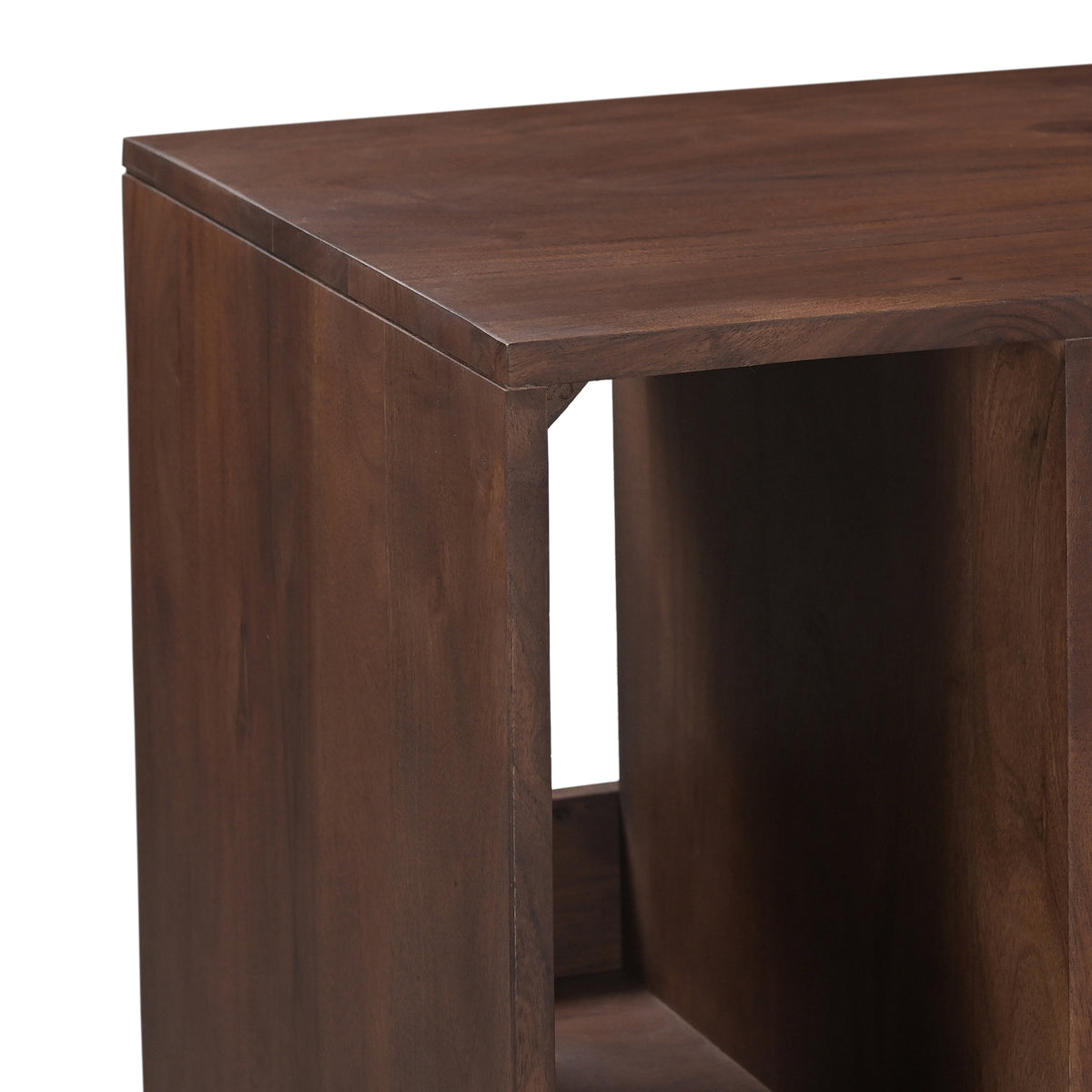 Tempo Solid Acacia Wood Vinyl Storage Sideboard (160cm)