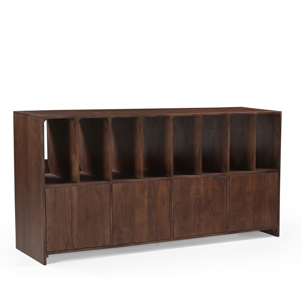Tempo Solid Acacia Wood Vinyl Storage Sideboard (160cm)
