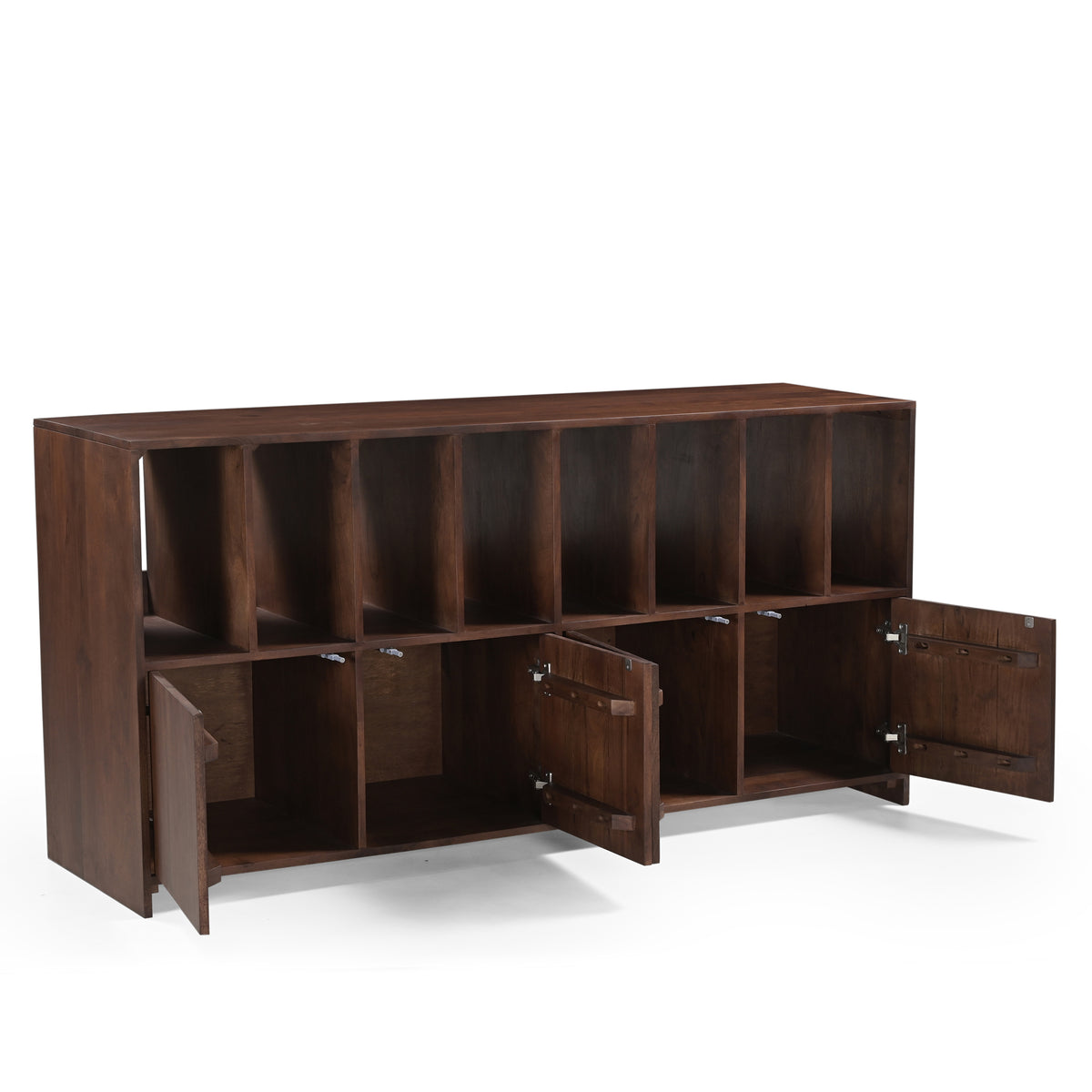 Tempo Solid Acacia Wood Vinyl Storage Sideboard (160cm)