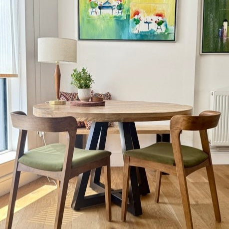 Ida Solid Mango Wood Industrial Dining Table (4 Sizes)