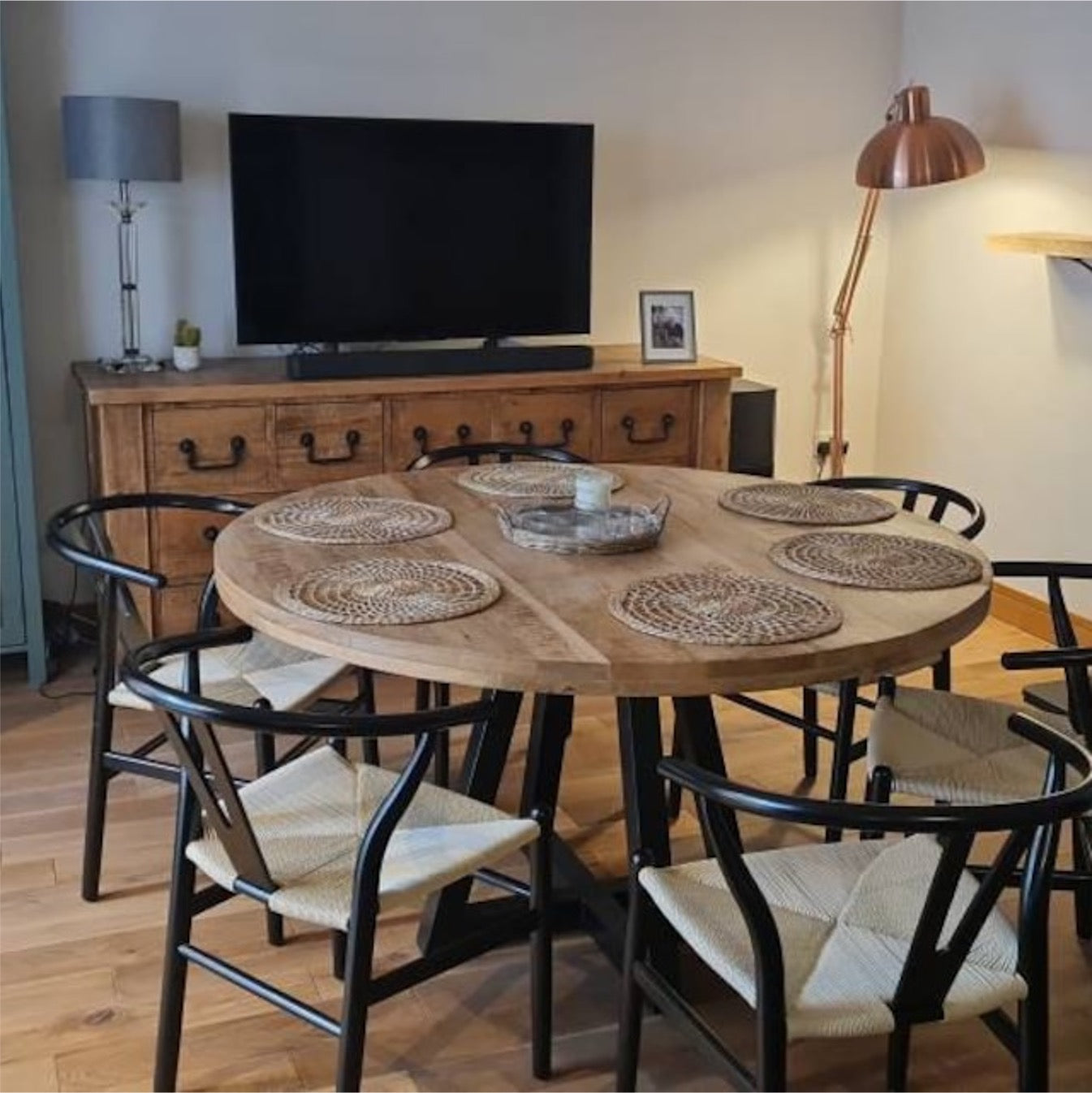 Ida Solid Mango Wood Industrial Dining Table (4 Sizes)