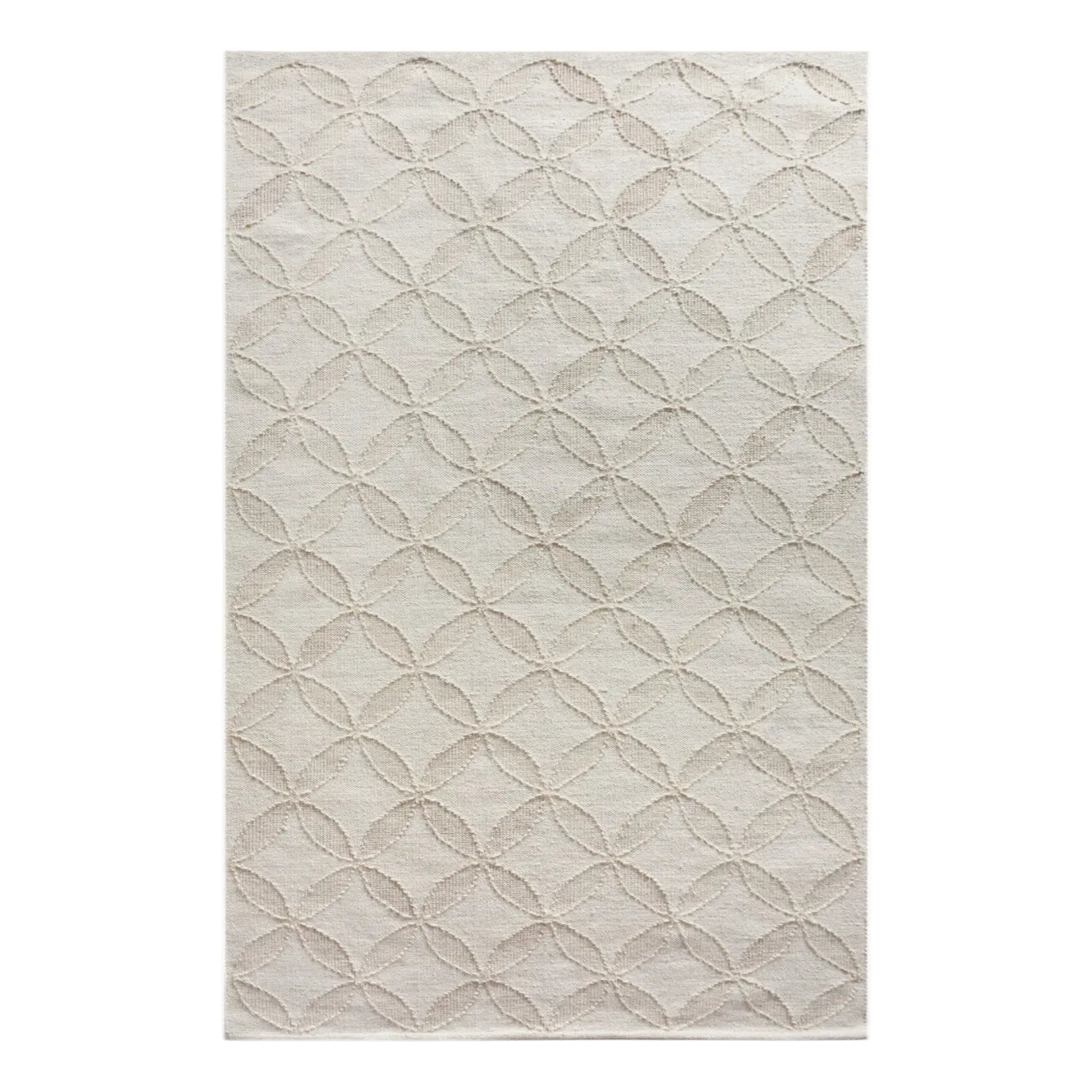 Kincaid Handwoven Flat Weave Wool Rug in Ivory & Beige (2 Sizes)