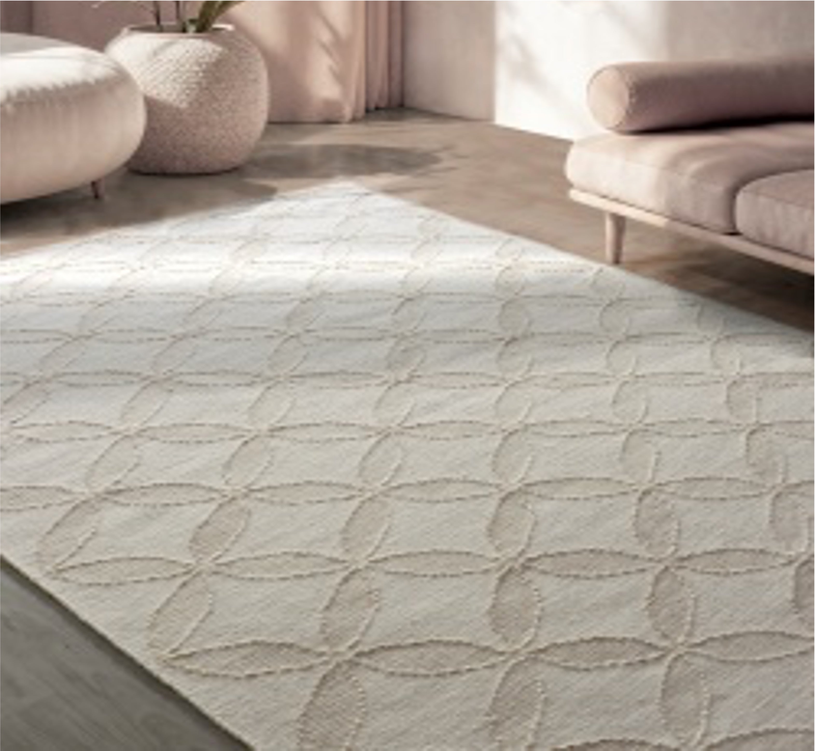 Kincaid Handwoven Flat Weave Wool Rug in Ivory & Beige (2 Sizes)