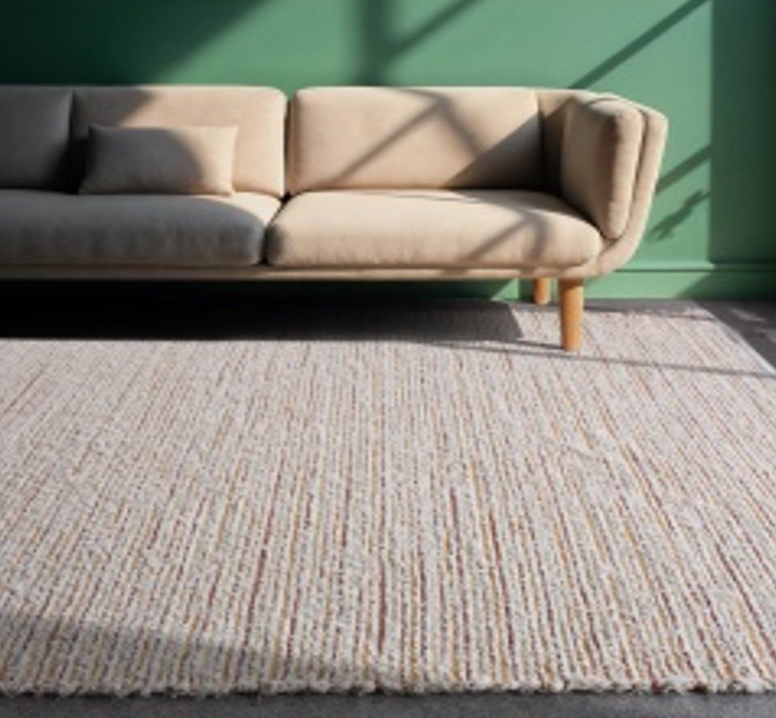 Lawson Handwoven Flat Weave Wool & Cotton Rug in Ivory & Mustard (2 Sizes)