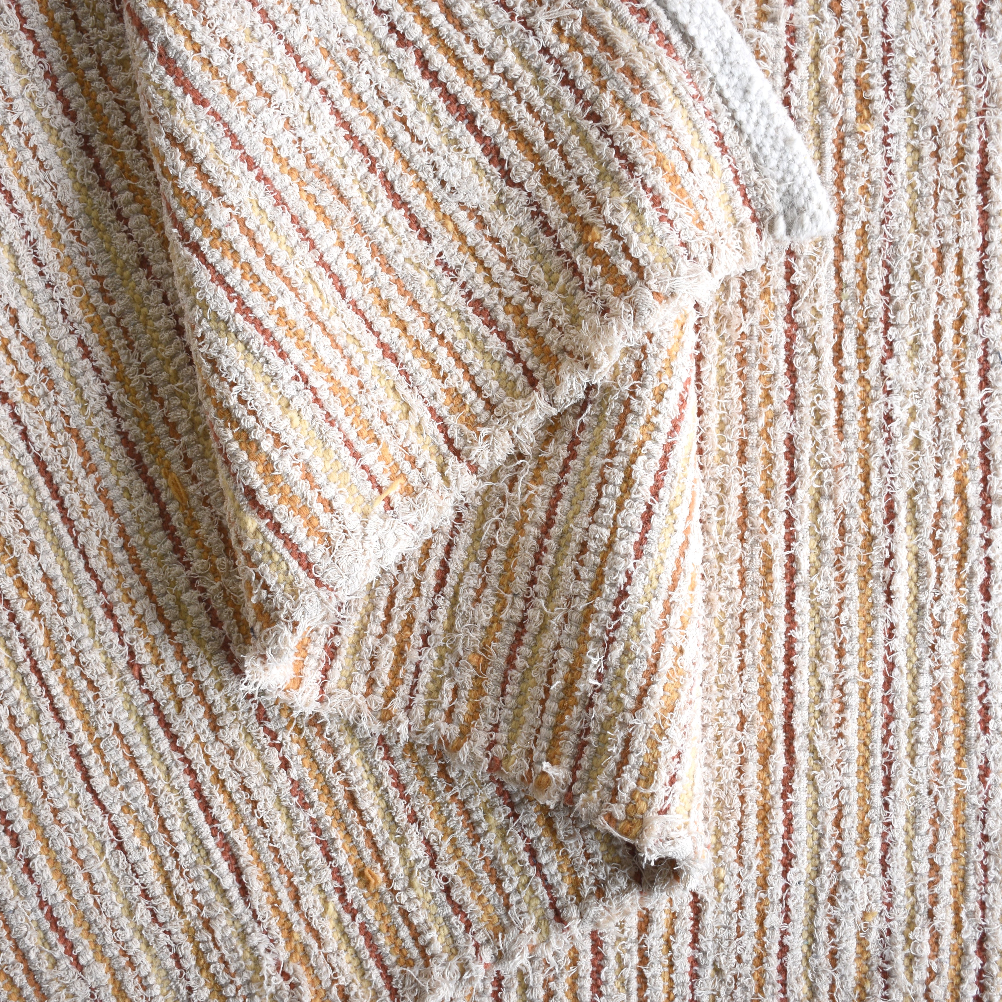 Lawson Handwoven Flat Weave Wool & Cotton Rug in Ivory & Mustard (2 Sizes)